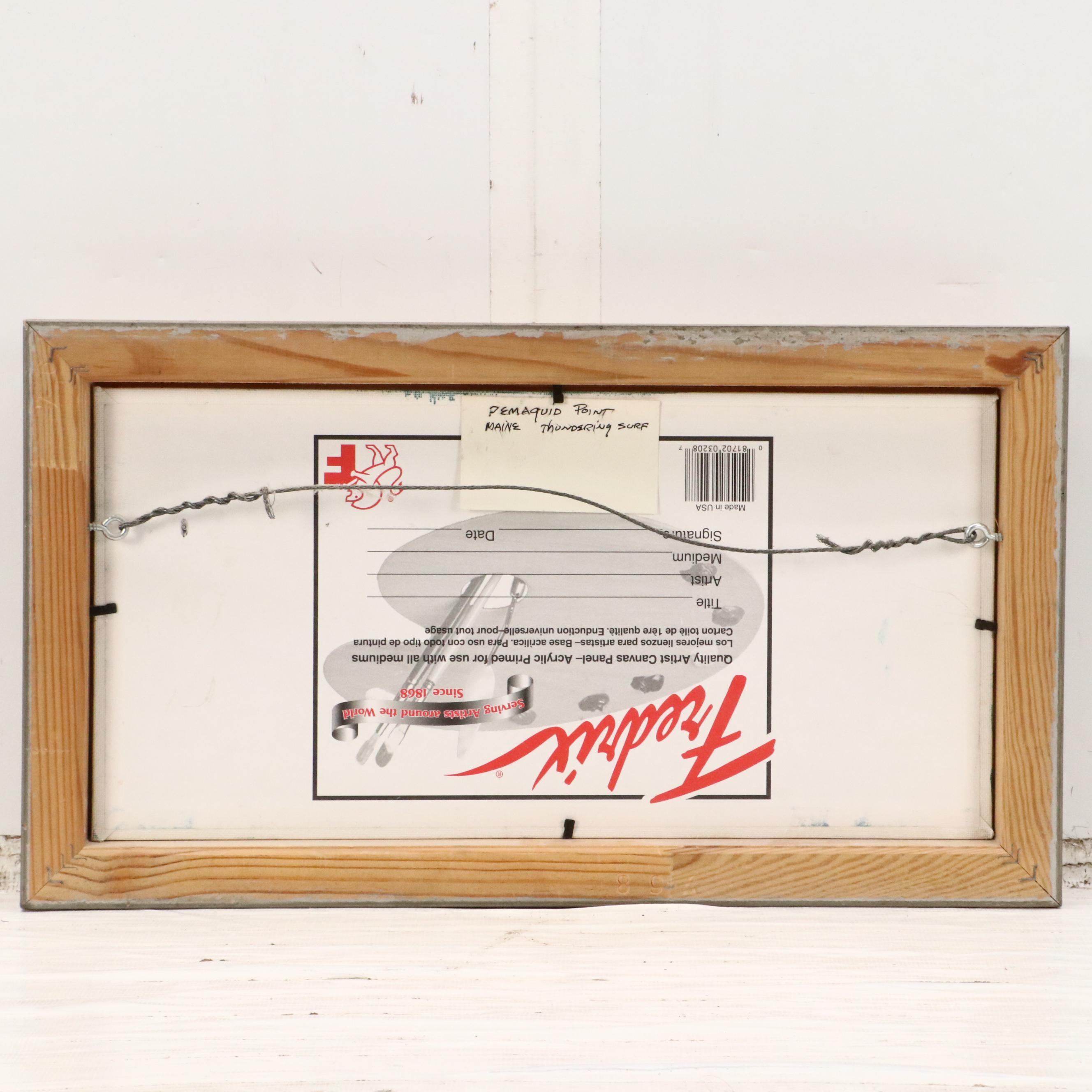 Ed Pikar Seascape Oil Painting "Demaquid Point, Maine - Thundering Surf"