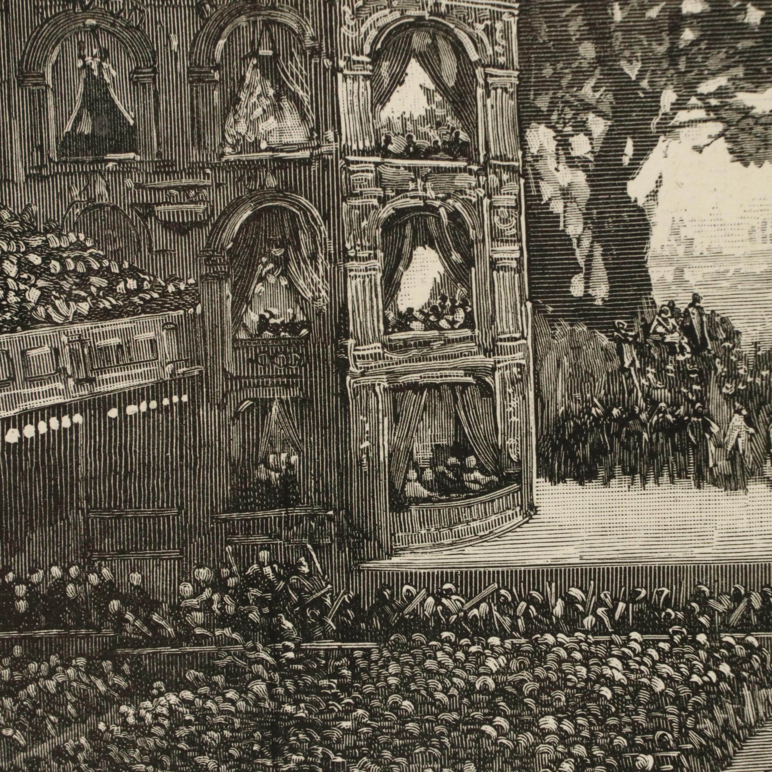 Harper's Weekly Engraving "The Cincinnati Opera Festival" After H.F. Farny, 1883