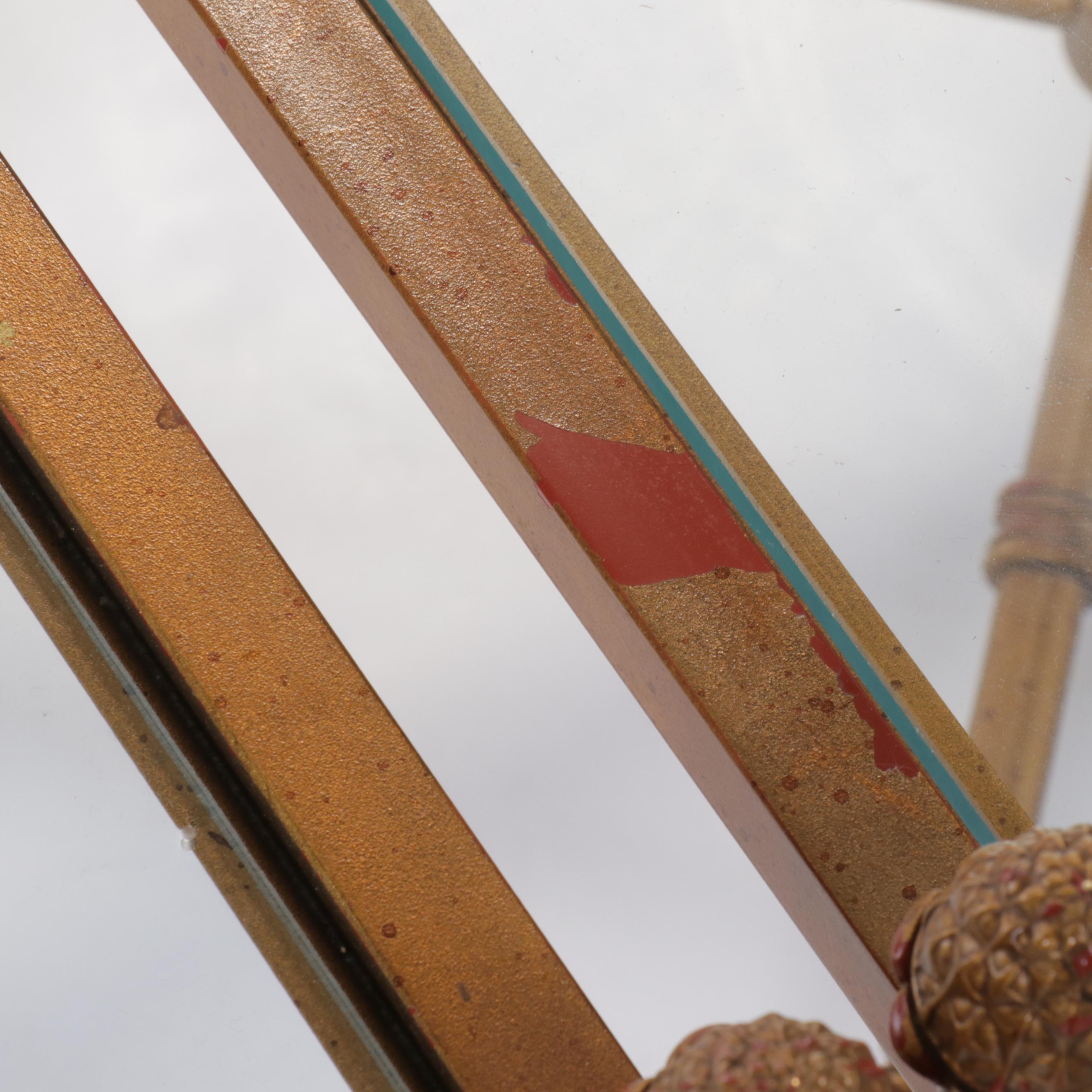 Pair of  Italian Regency Style Gilt Metal Faux Bamboo and Glass Top End Tables
