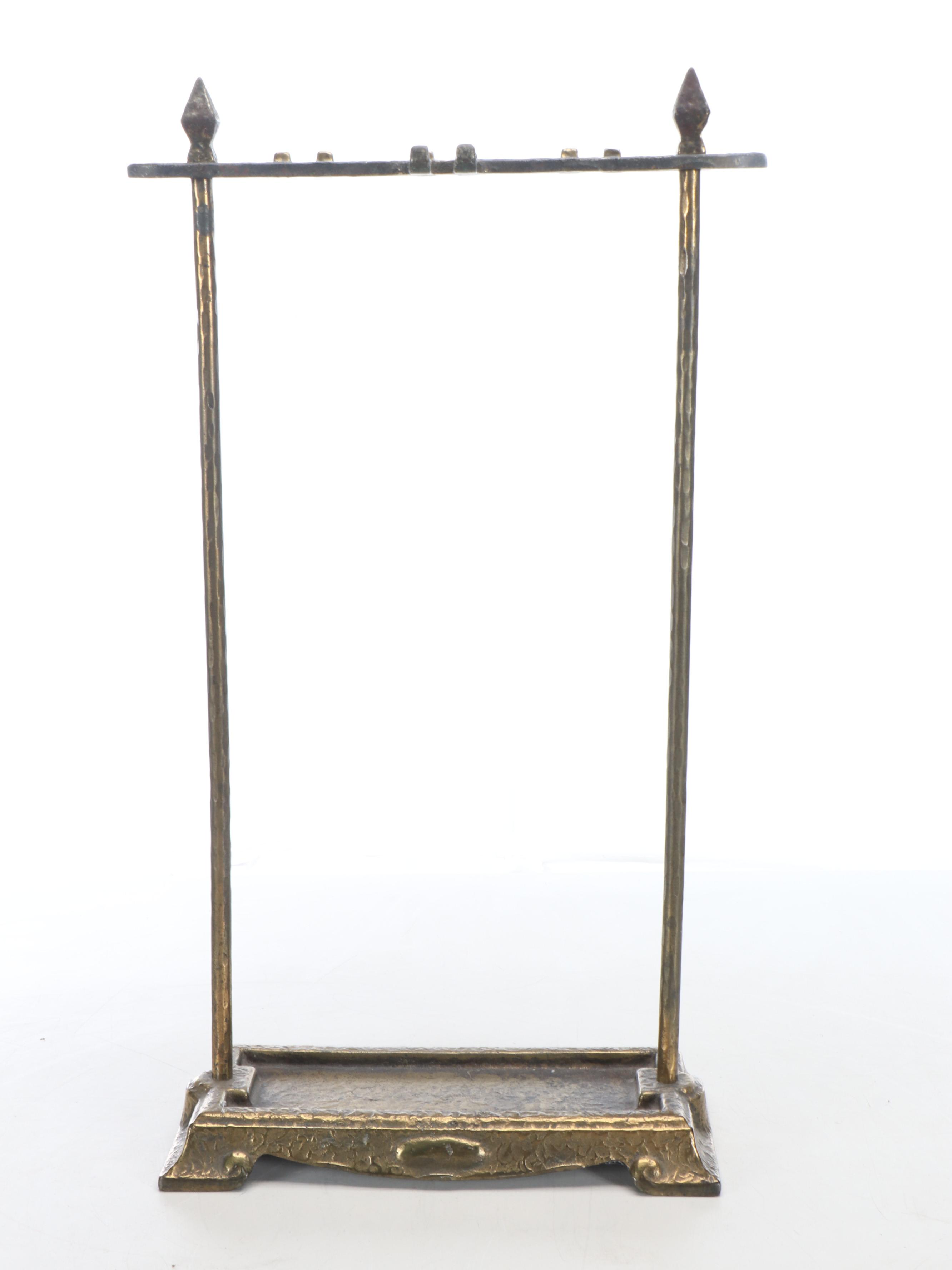 Cahill Arts & Crafts Forged and Hammered Fireplace Tool Set, c. 1910