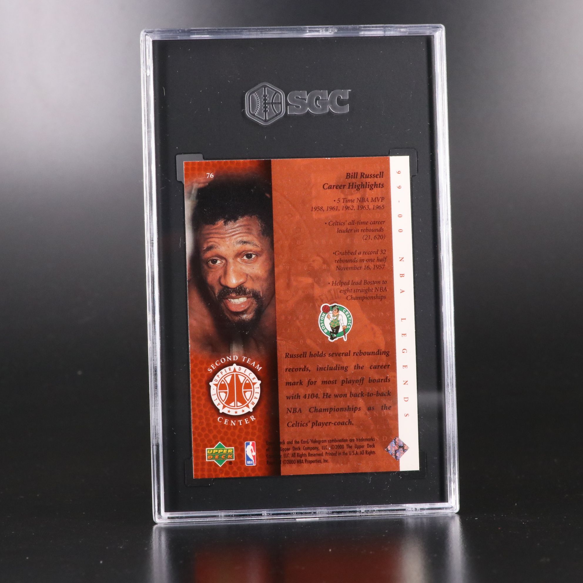 Bill Russell and Wilt Chamberlain SGC Graded Basketball Cards