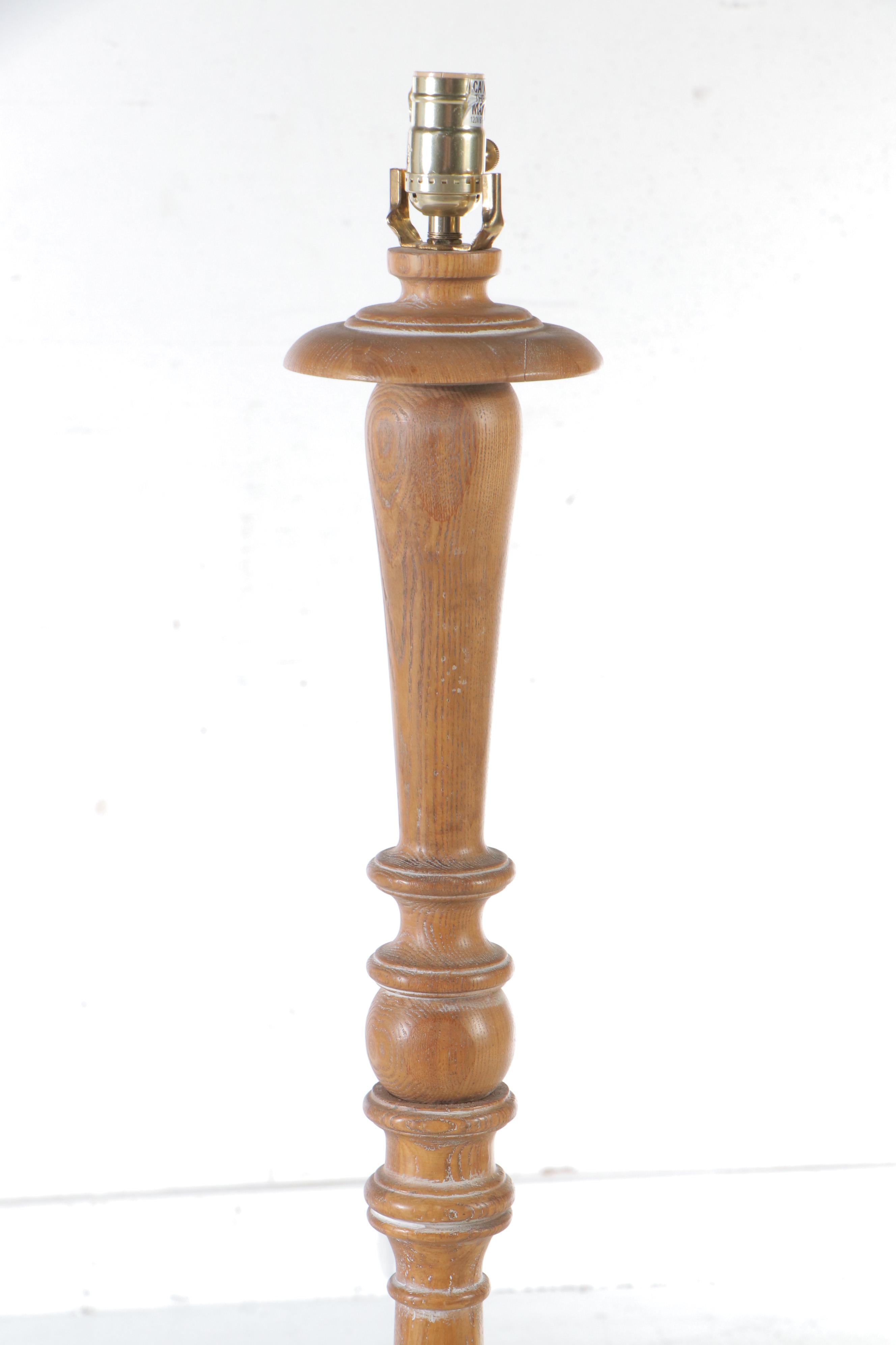 Barbara Cosgrove Distressed Oak Turned Wood Floor Lamp, 2008