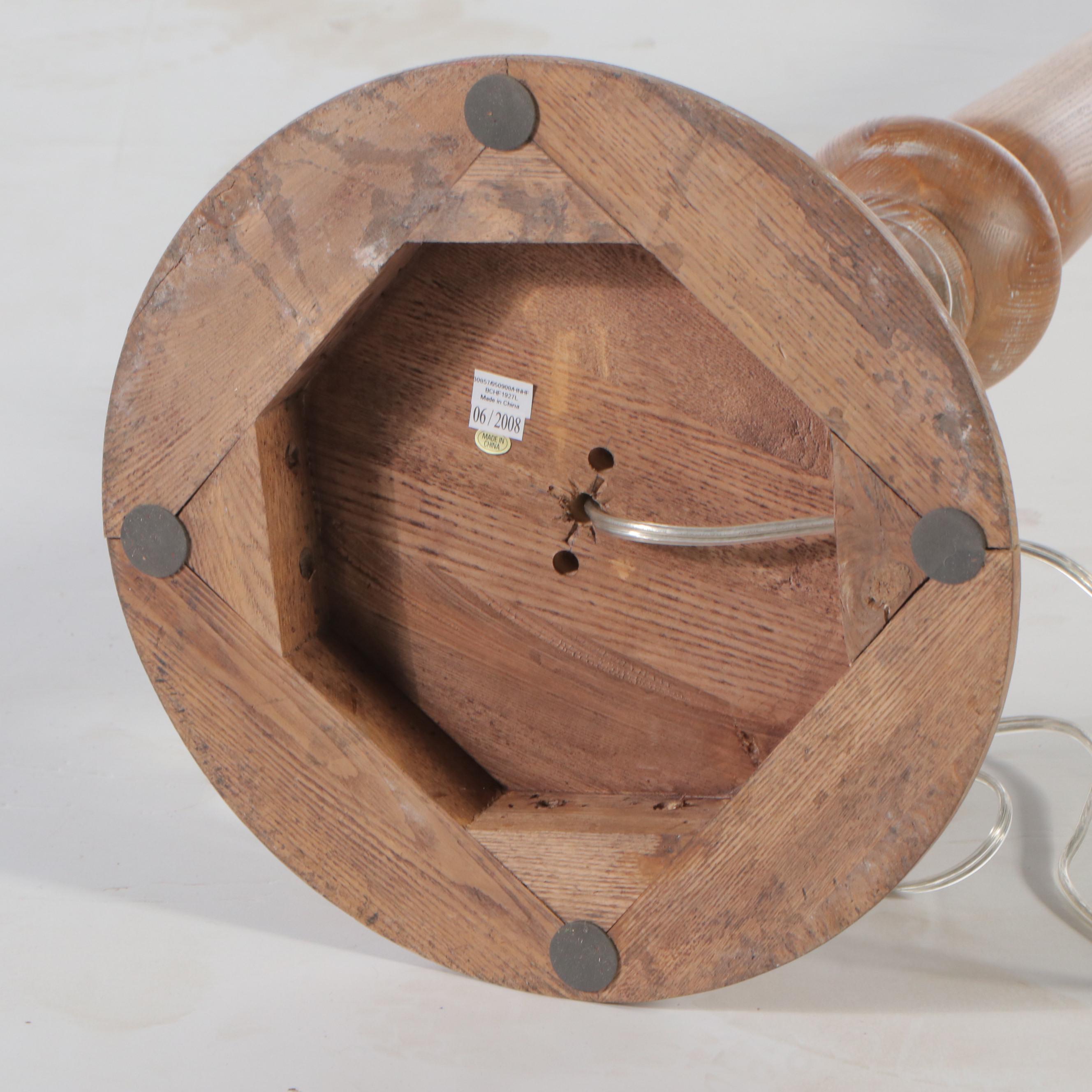 Barbara Cosgrove Distressed Oak Turned Wood Floor Lamp, 2008