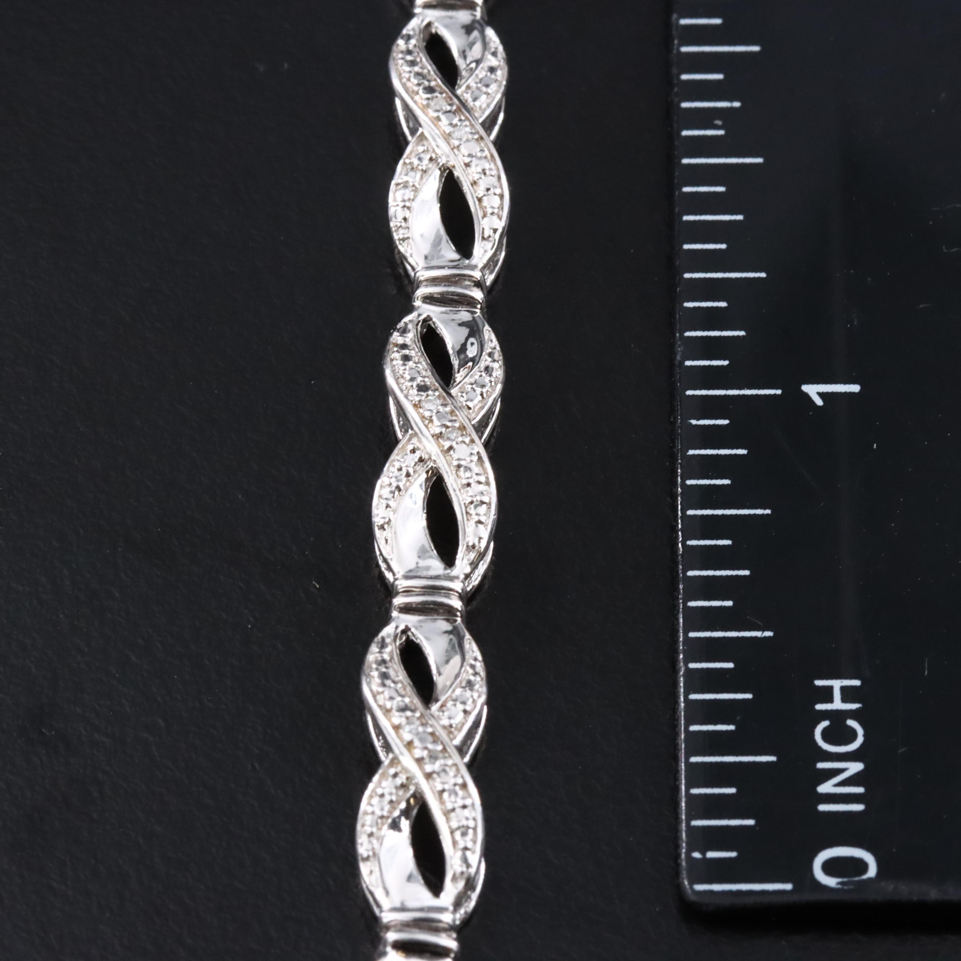 Sterling 0.05 CTW Diamond Bracelet