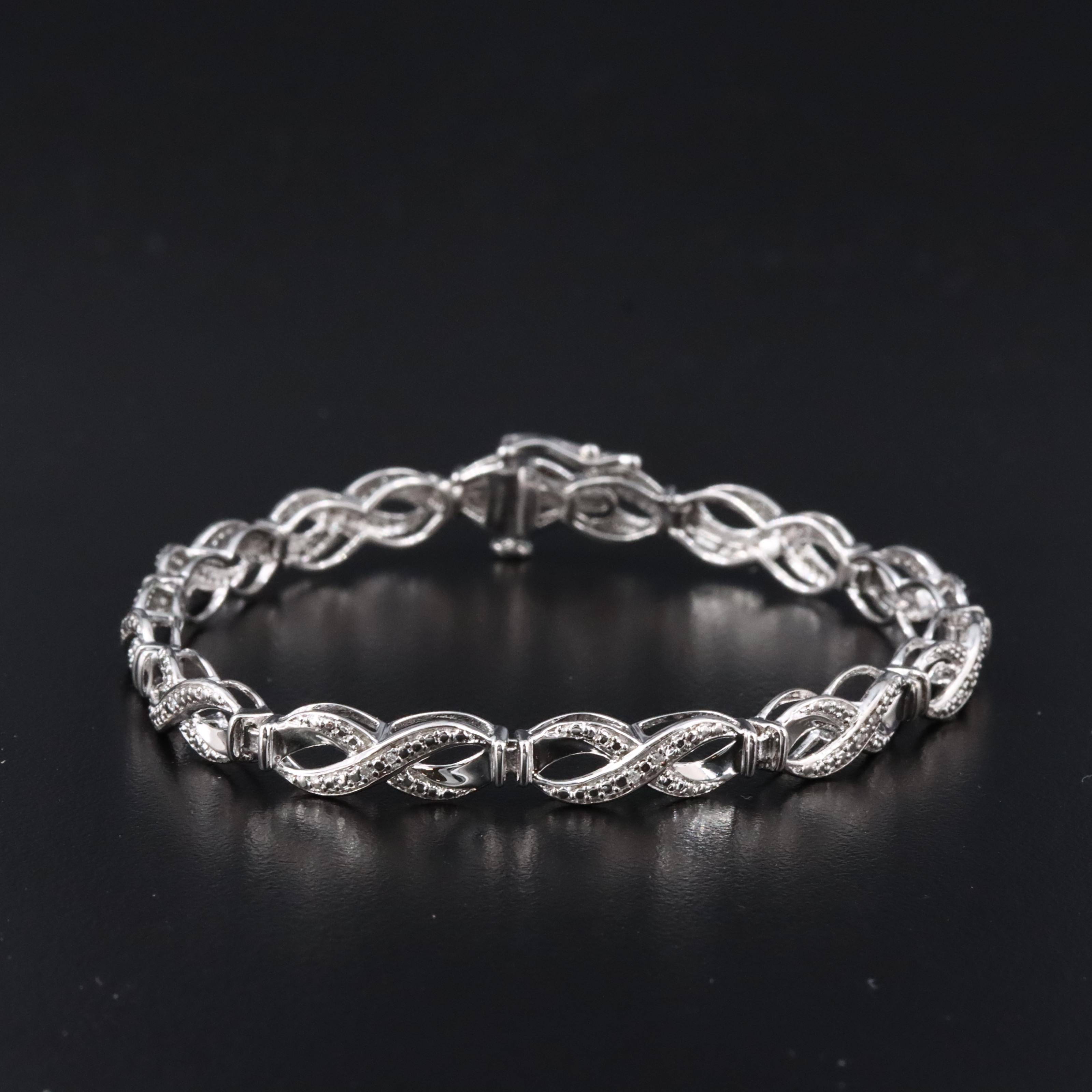 Sterling 0.05 CTW Diamond Bracelet