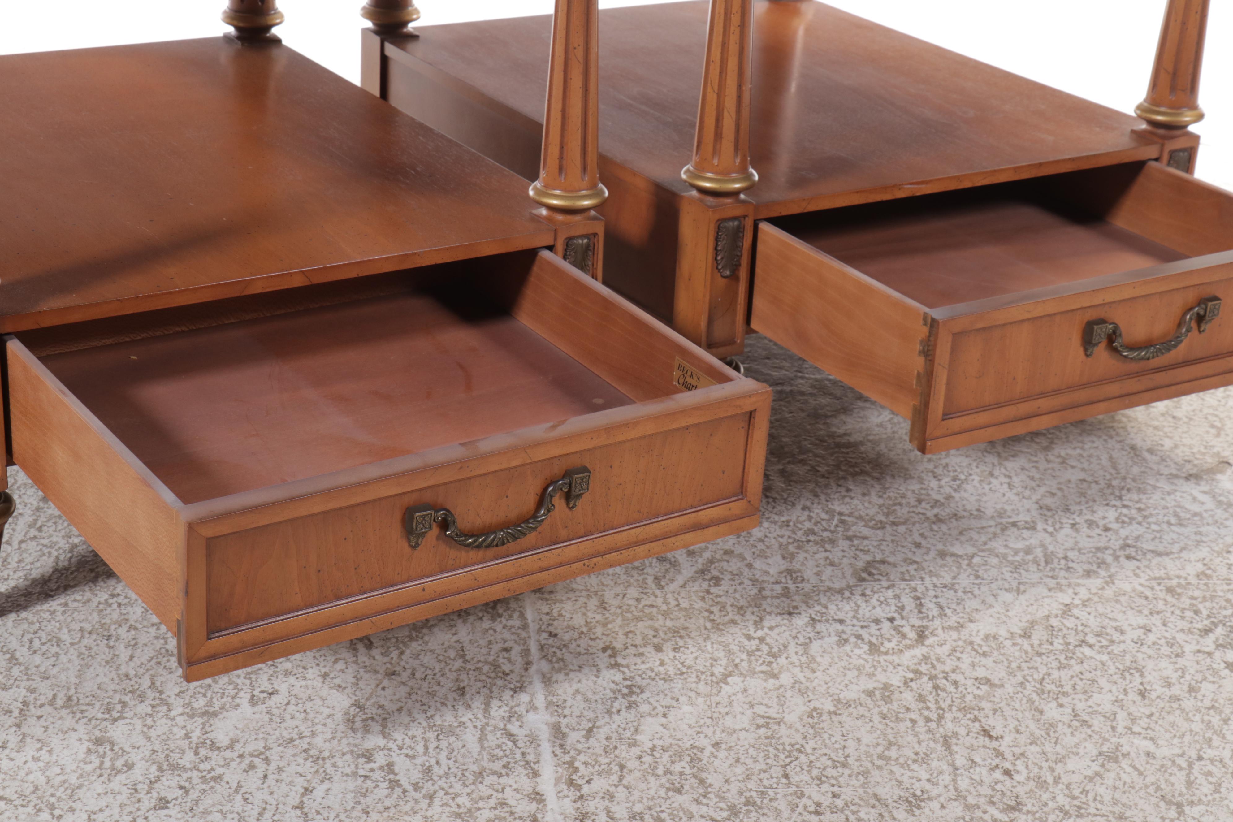 Pair of Regency Style Two-Tier Side Tables, Mid to Late 20th Century