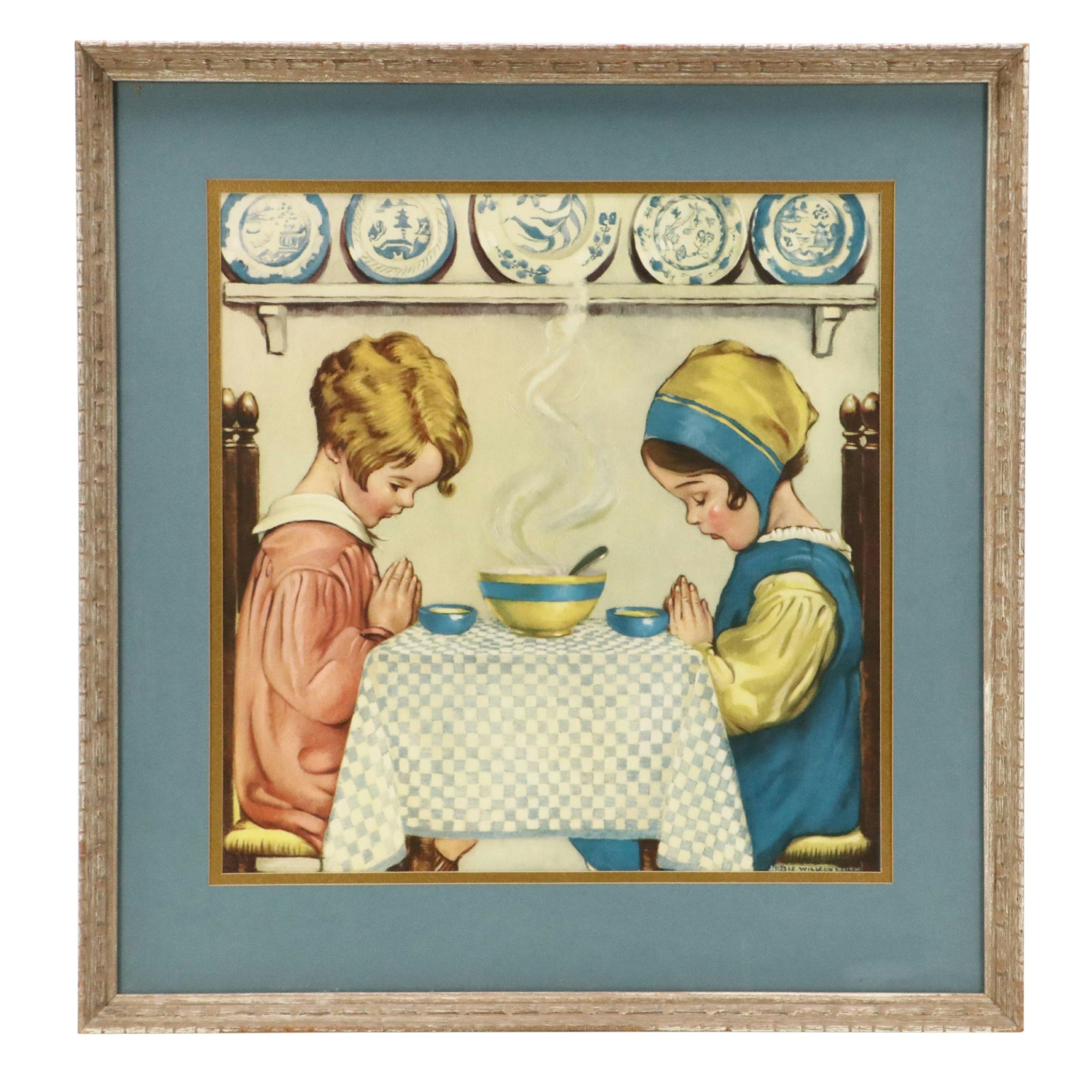Offset Lithograph After Jesse Wilcox Smith "Saying Grace"