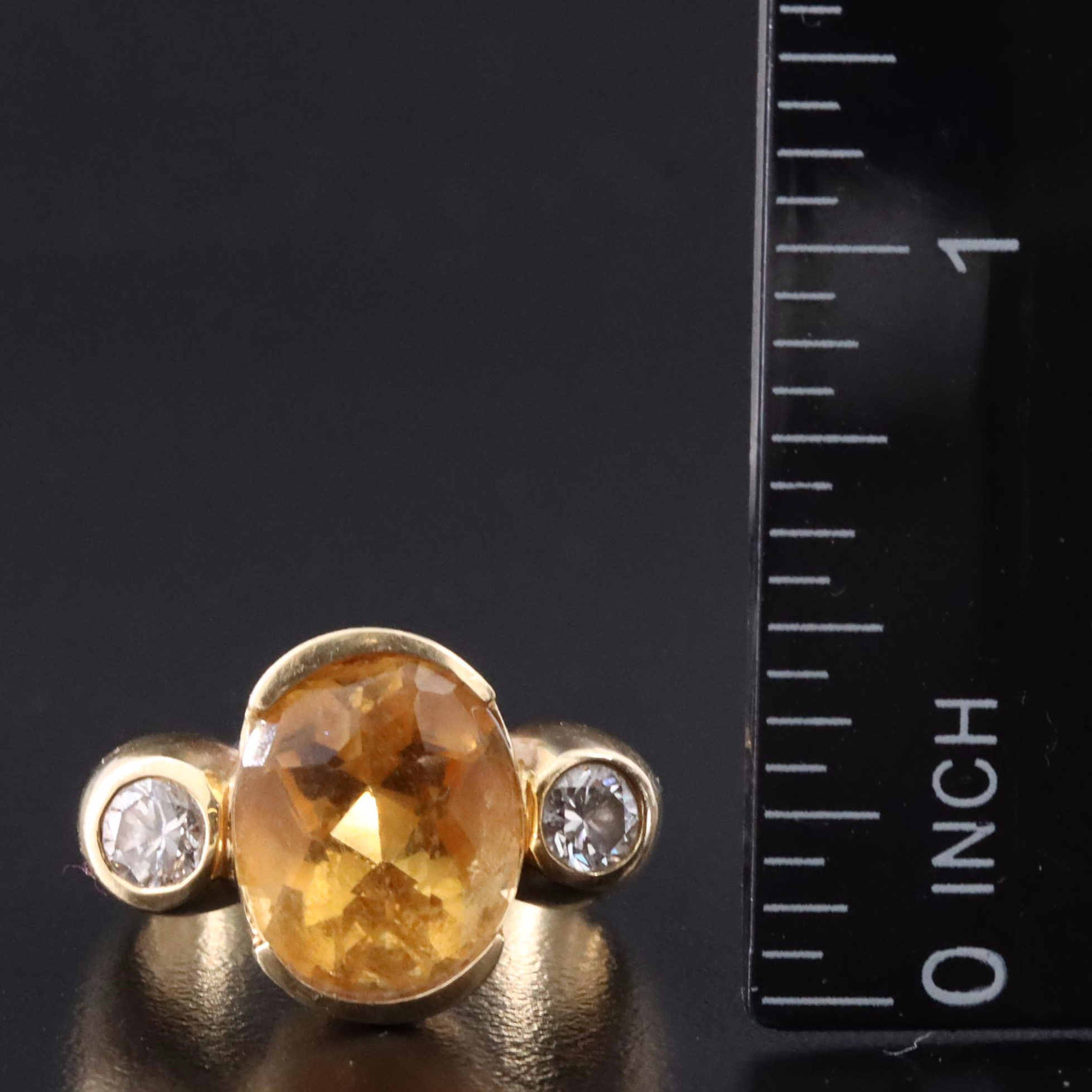 18K Citrine and Diamond Ring