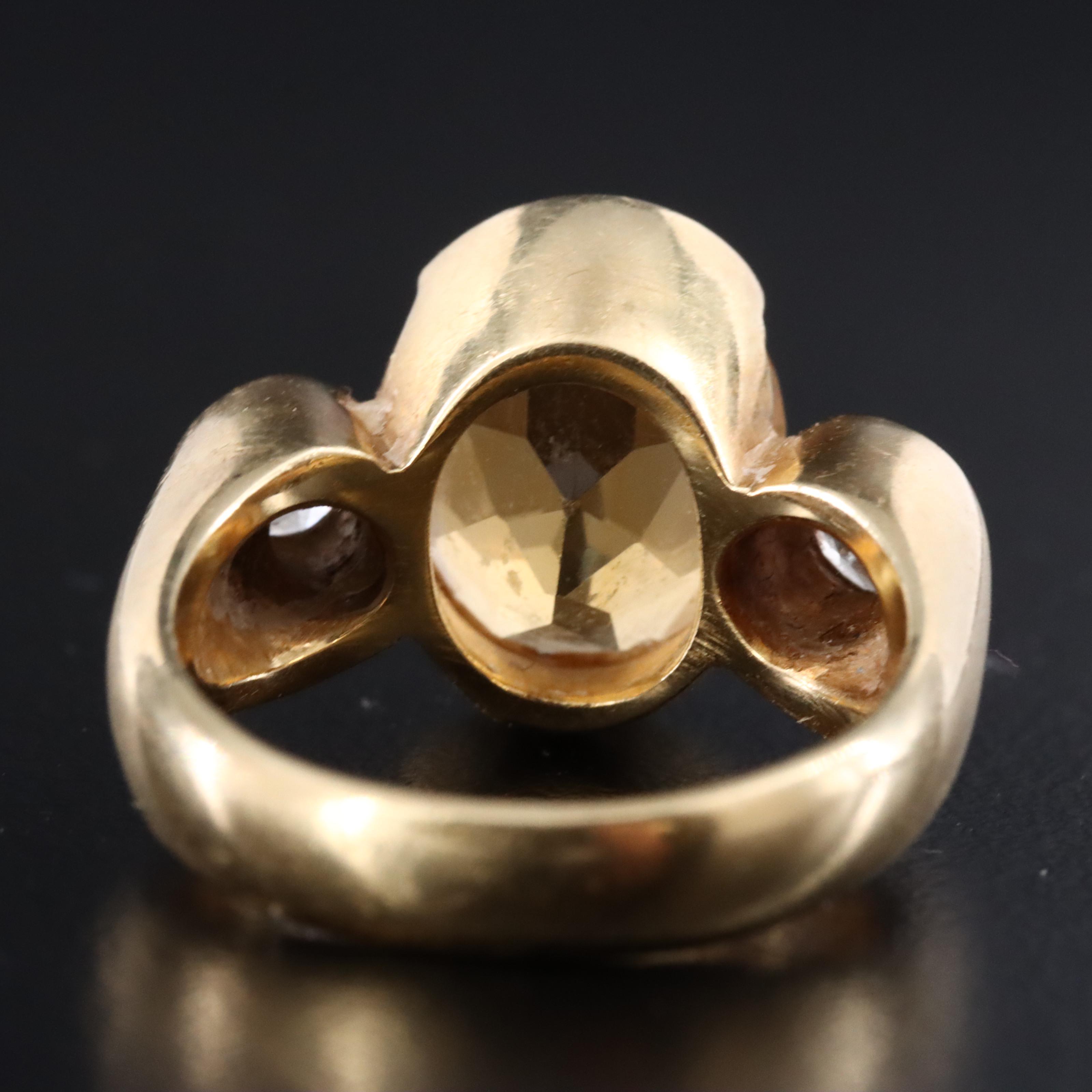 18K Citrine and Diamond Ring