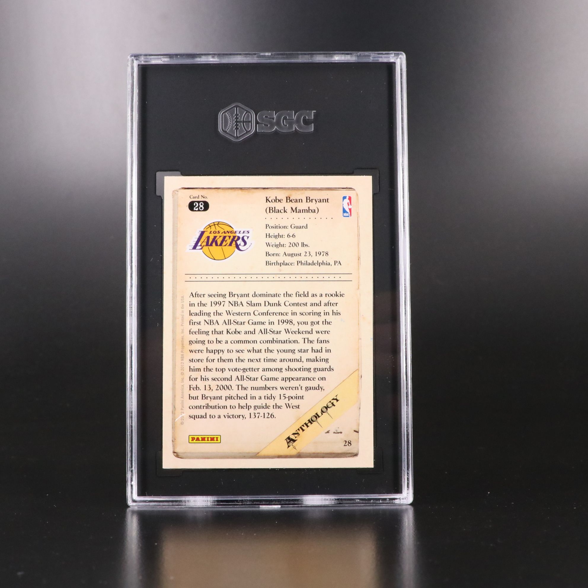 Kobe Bryant SGC Graded Los Angeles Lakers Basketball Cards, 2010s