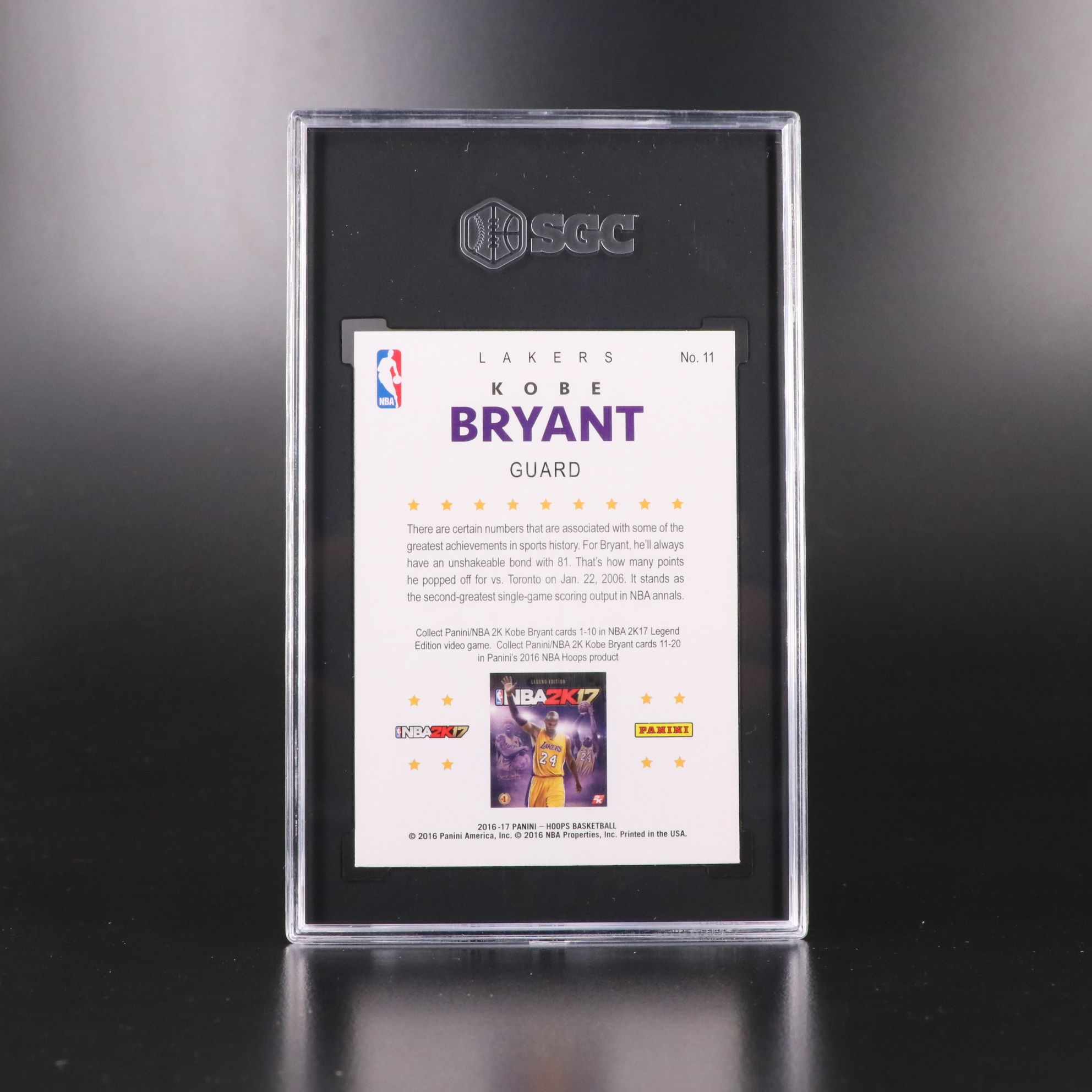 Kobe Bryant SGC Graded Los Angeles Lakers Basketball Cards, 2010s
