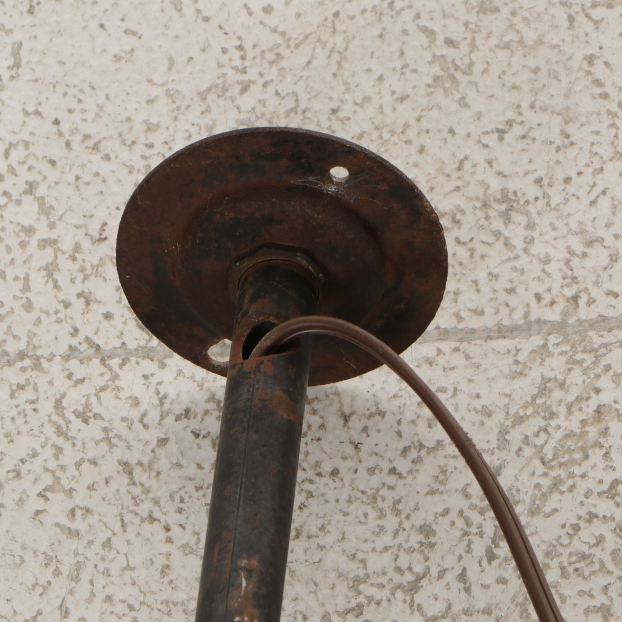Pair of Industrial Enameled Flat Shade Work Pendants