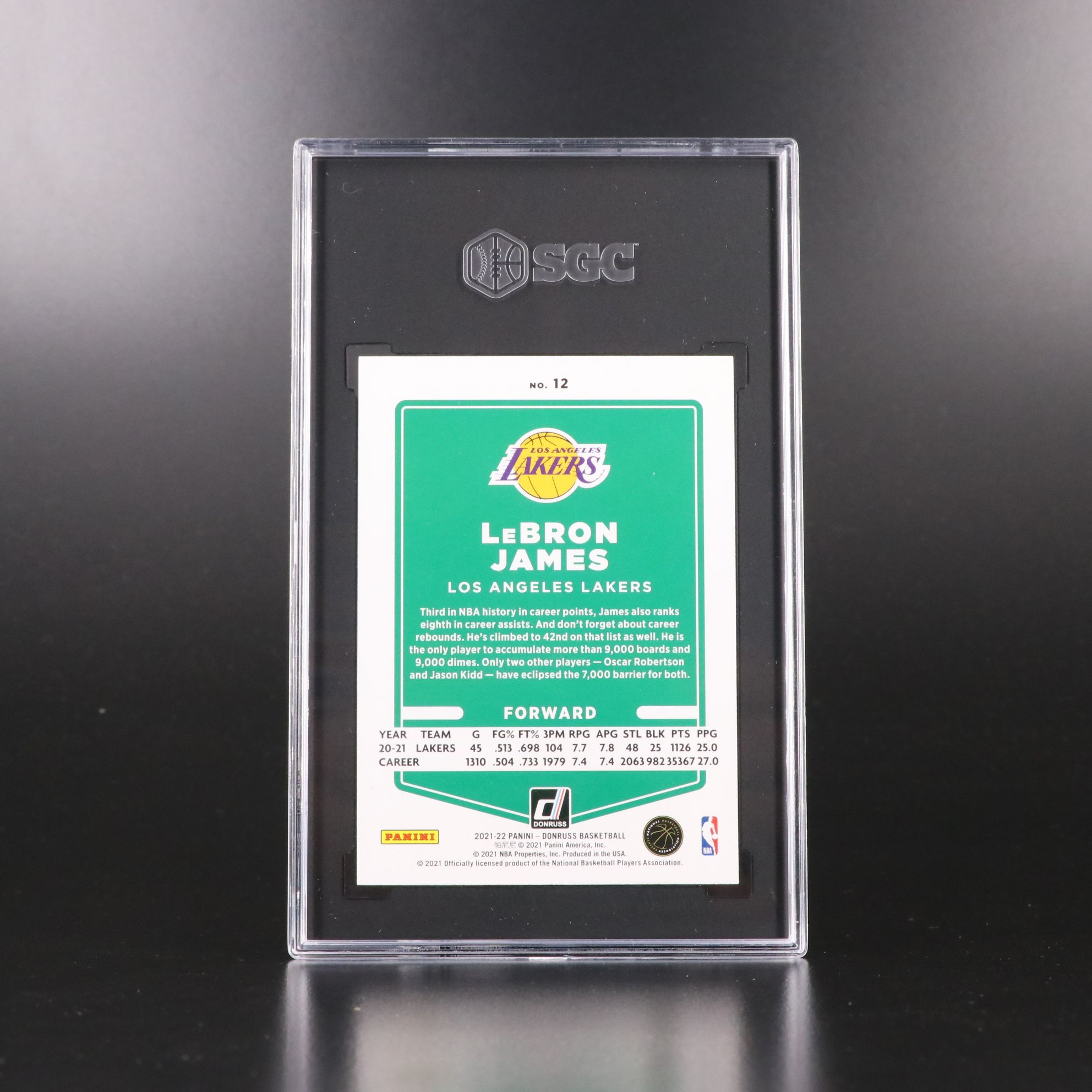 LeBron James SGC Graded Los Angeles Lakers Donruss Basketball Cards, 2020s