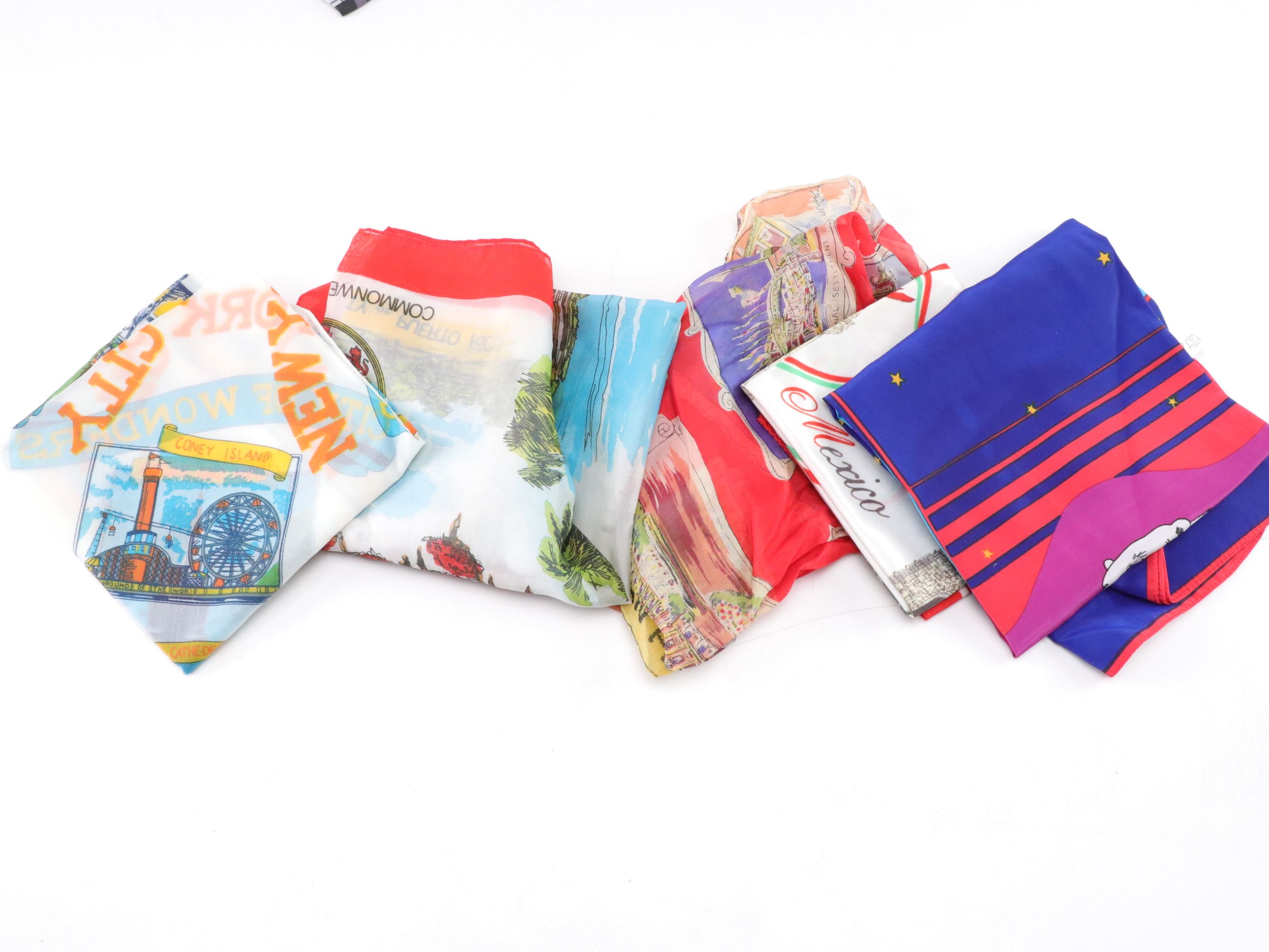 Souvenir Scarf Collection from Canada, Germany, Caribbean Islands and More