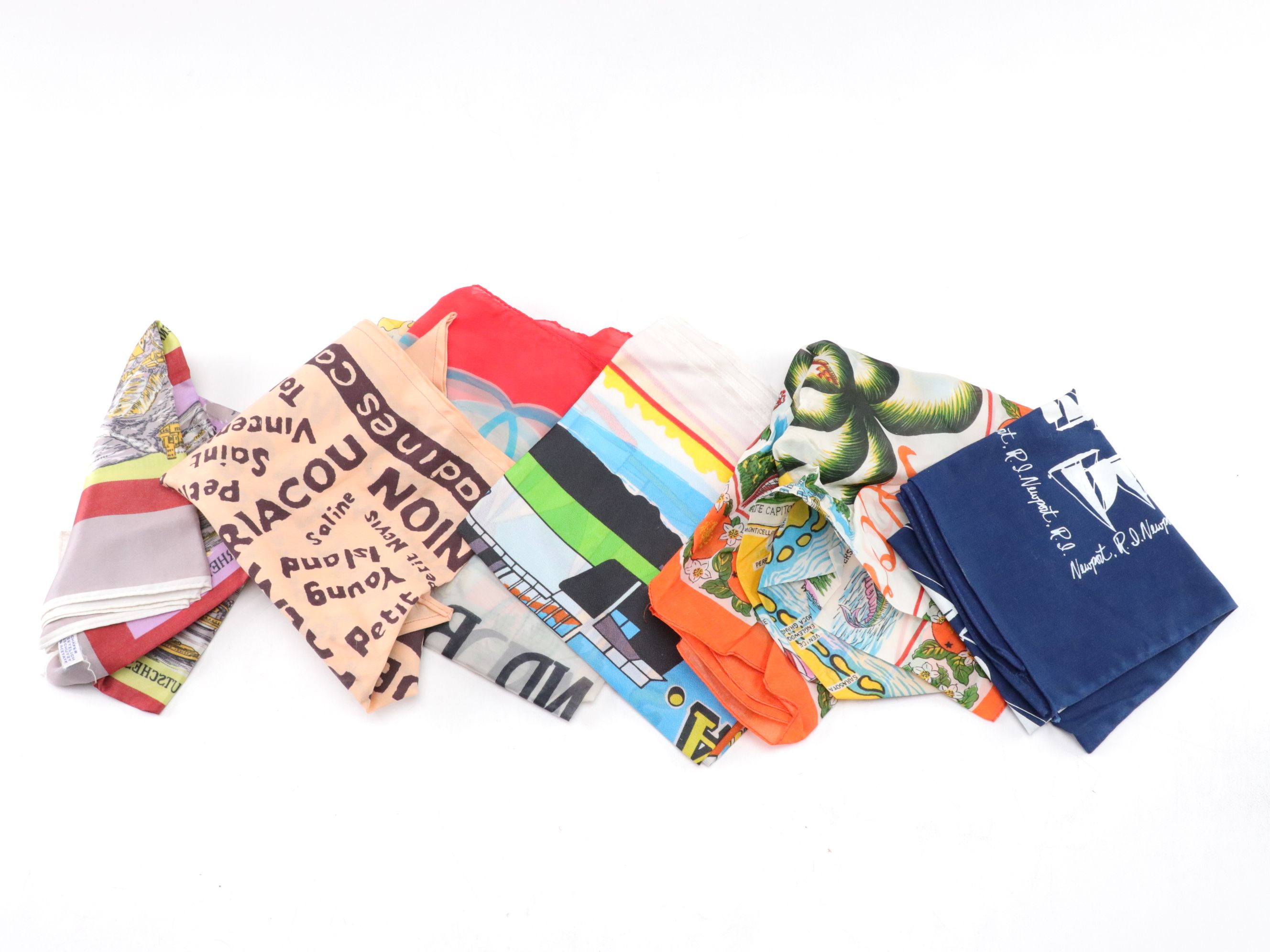 Souvenir Scarf Collection from Canada, Germany, Caribbean Islands and More