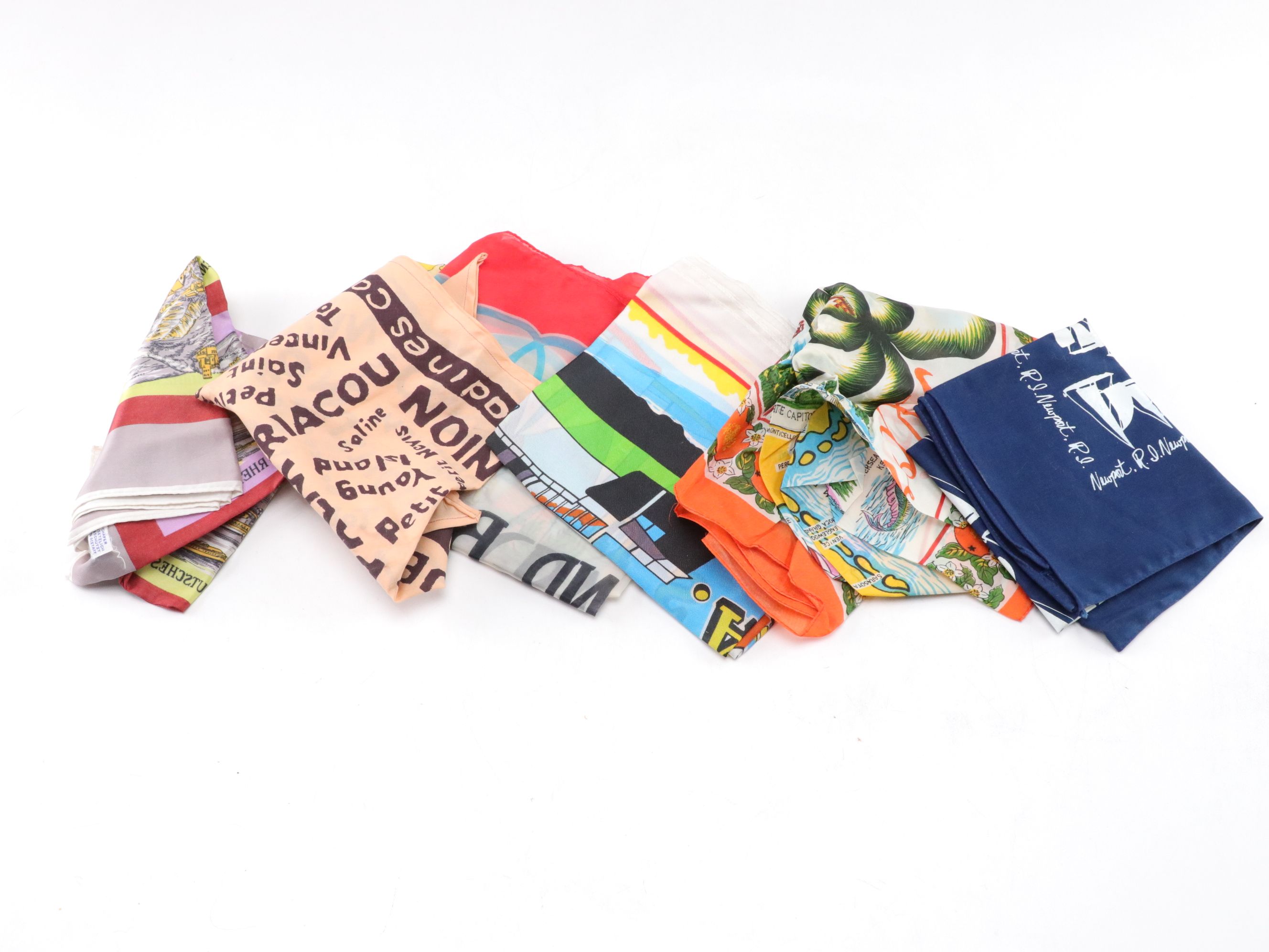 Souvenir Scarf Collection from Canada, Germany, Caribbean Islands and More
