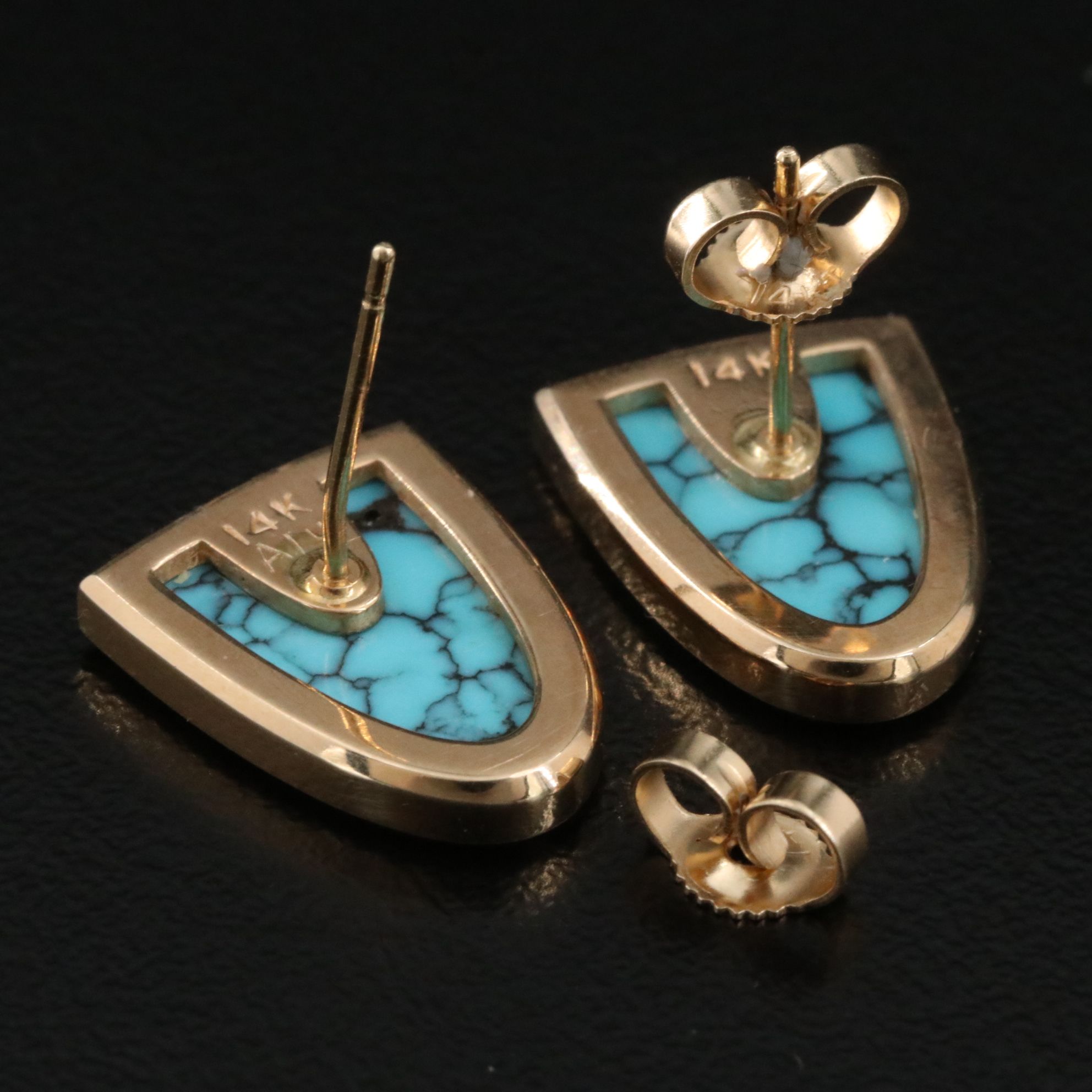 14K Turquoise Earrings