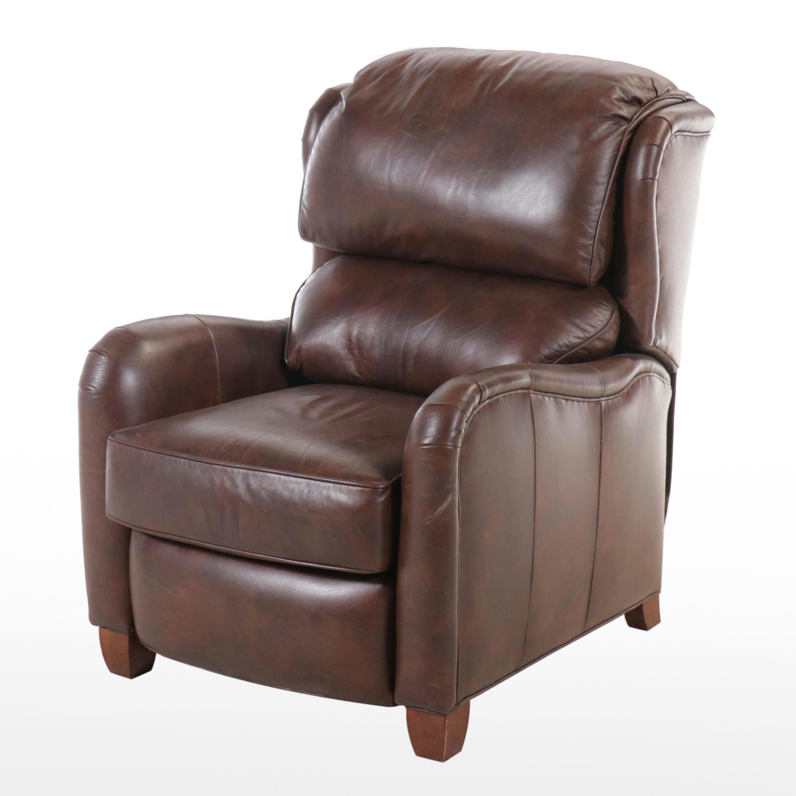 Thomasville Contemporary Brown Leather Upholstered Recliner