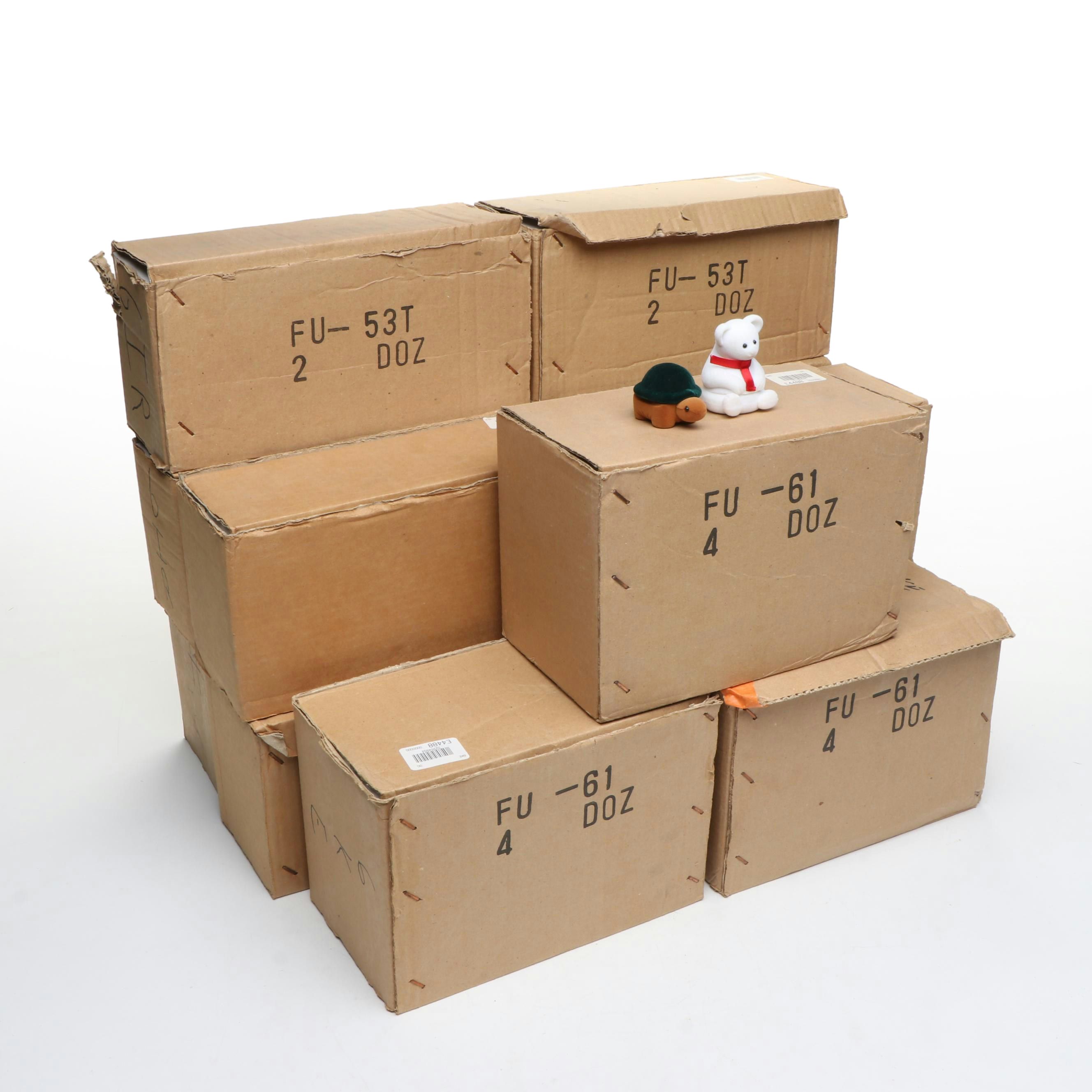 240 Flocked Polar Bear Ring Boxes and 144 Turtle Earring Boxes