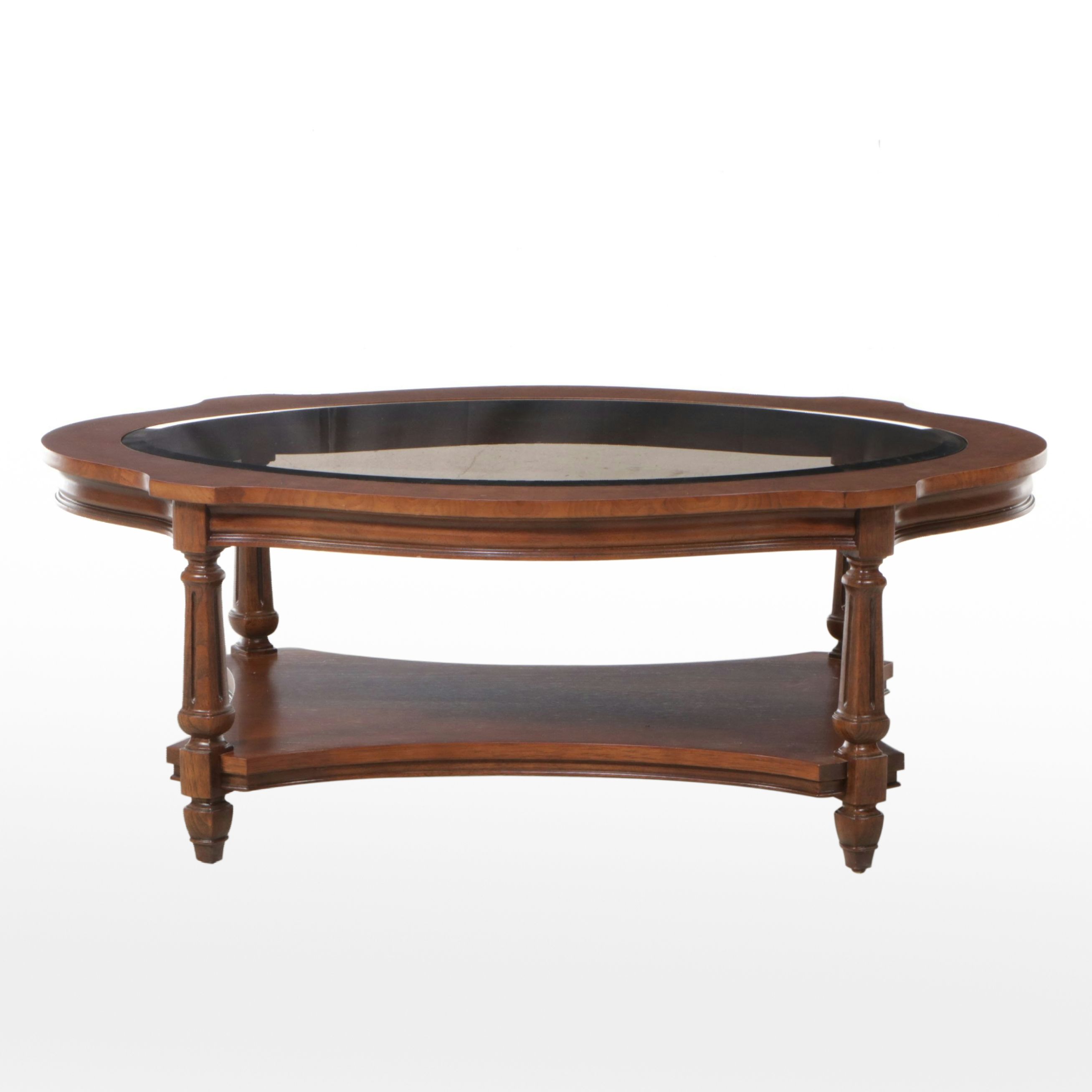 Thomasville Traditional Style Coffee Table with Glass Top