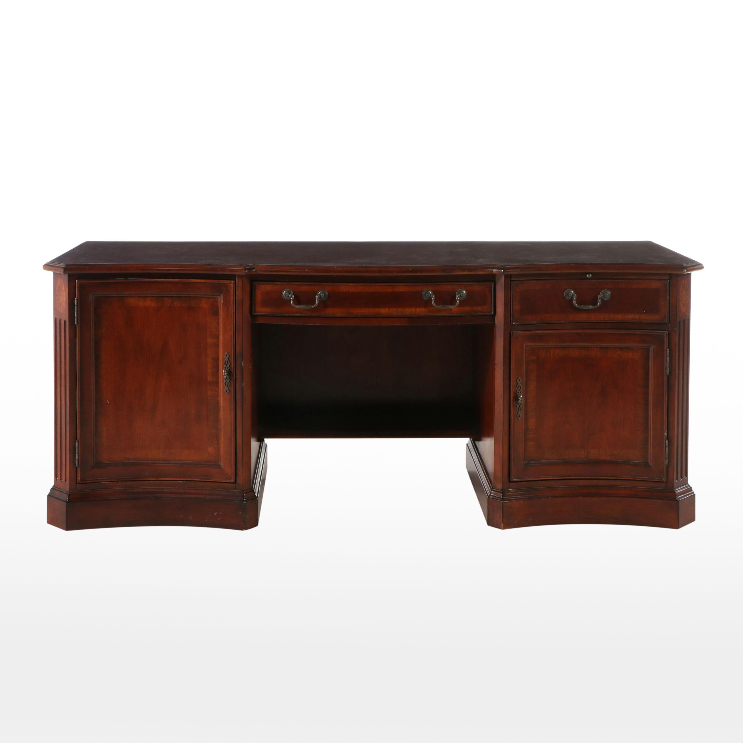 Hooker Furniture "Seven Seas" Mahogany Desk with Faux Leather Office Chair