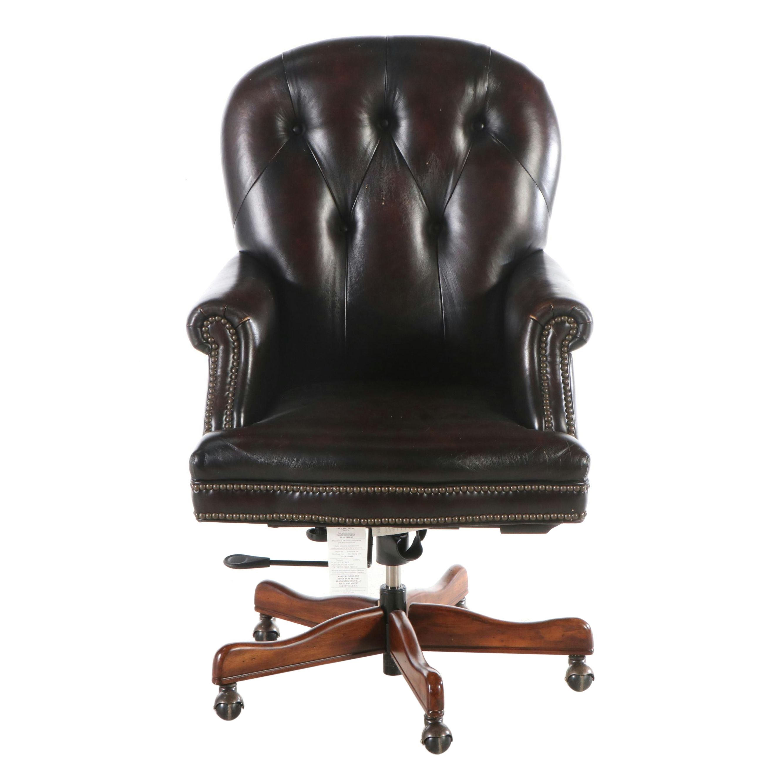 Hooker Furniture "Seven Seas" Mahogany Desk with Faux Leather Office Chair