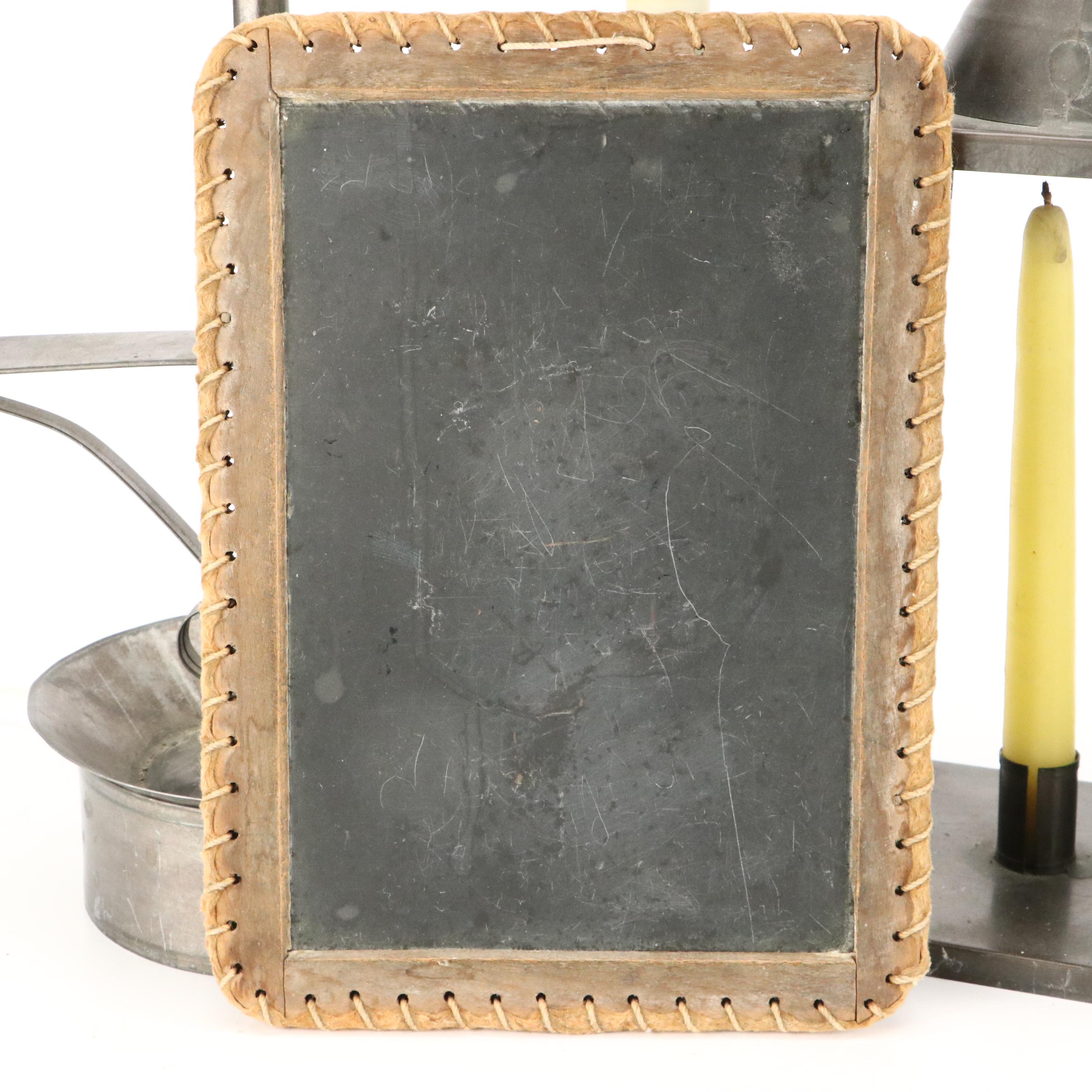 Colonial Style Tin Accent Lamps, Candlesticks, Coffee Pot and More