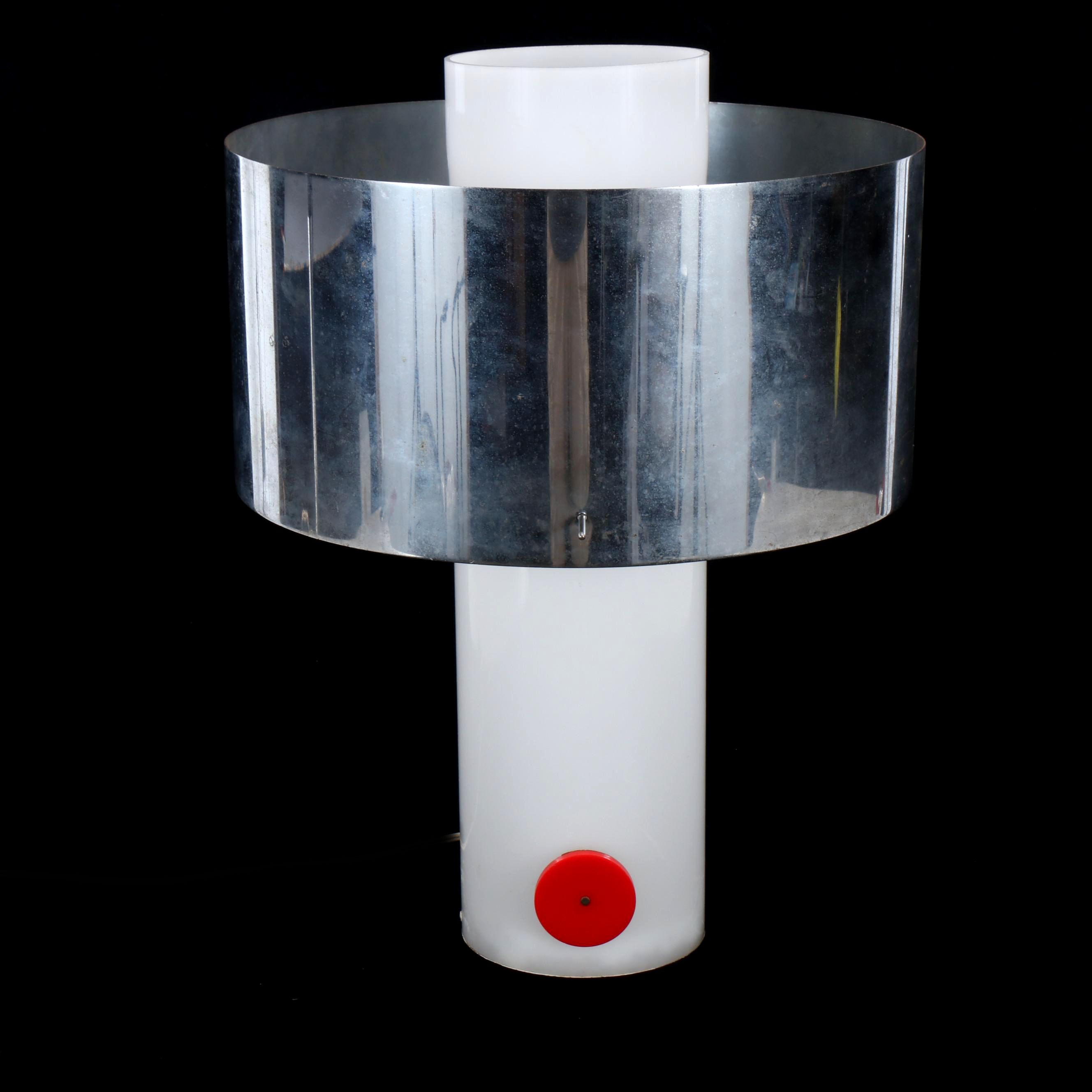 Modern Chrome and Acrylic Table Lamp, Vintage