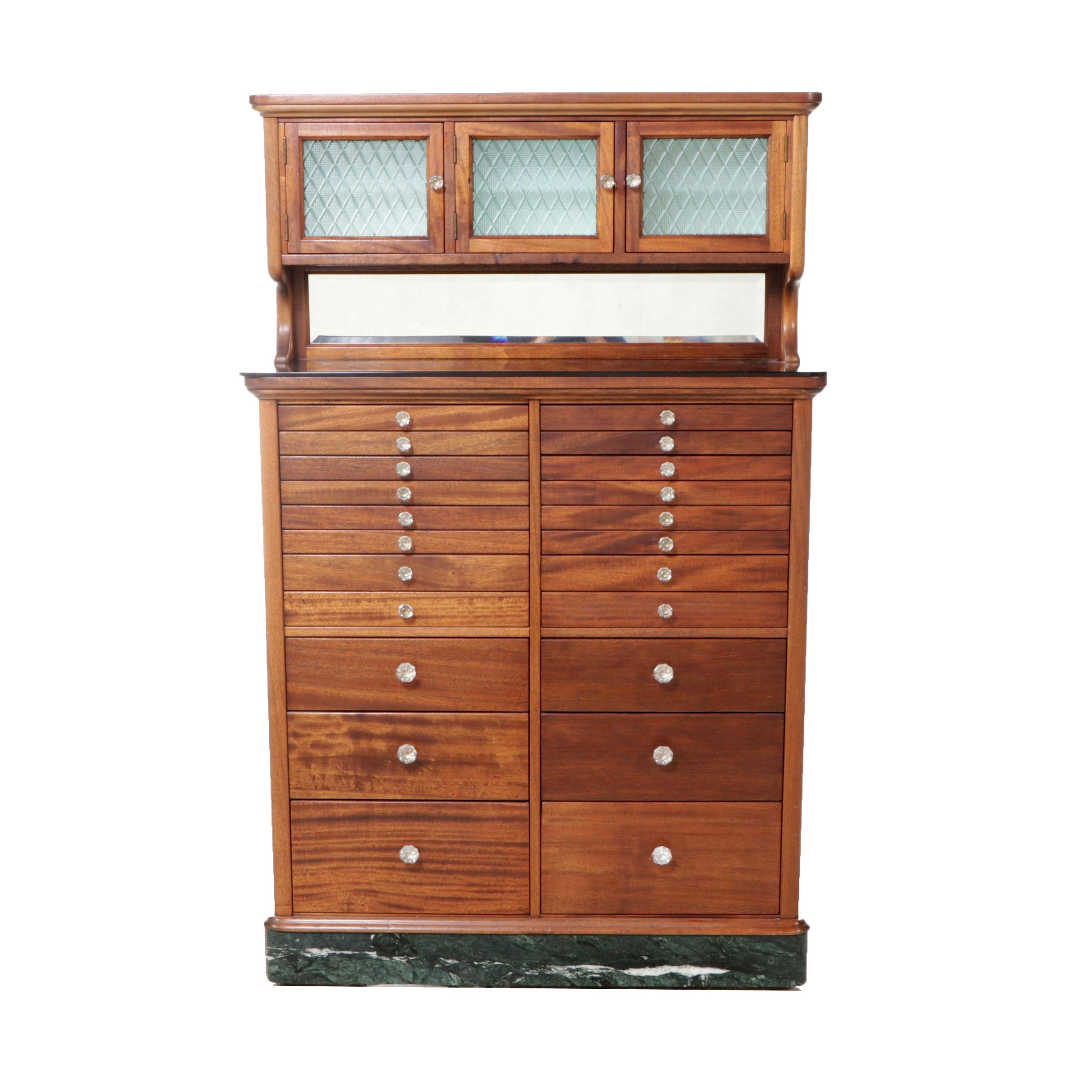 Mahogany Twenty-Two Drawer Dental Cabinet, Early 20th Century
