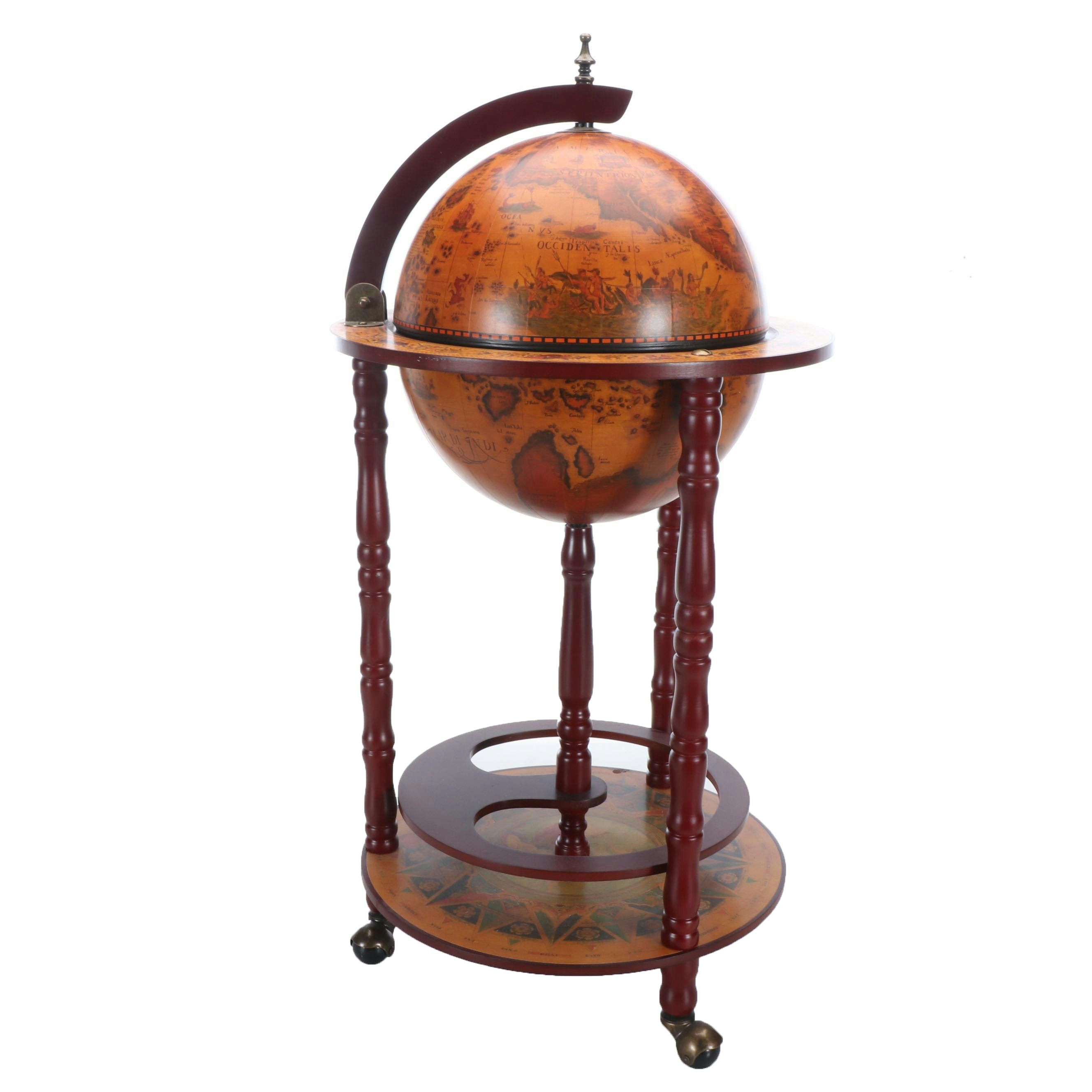 Decorative World Globe Hidden Bar