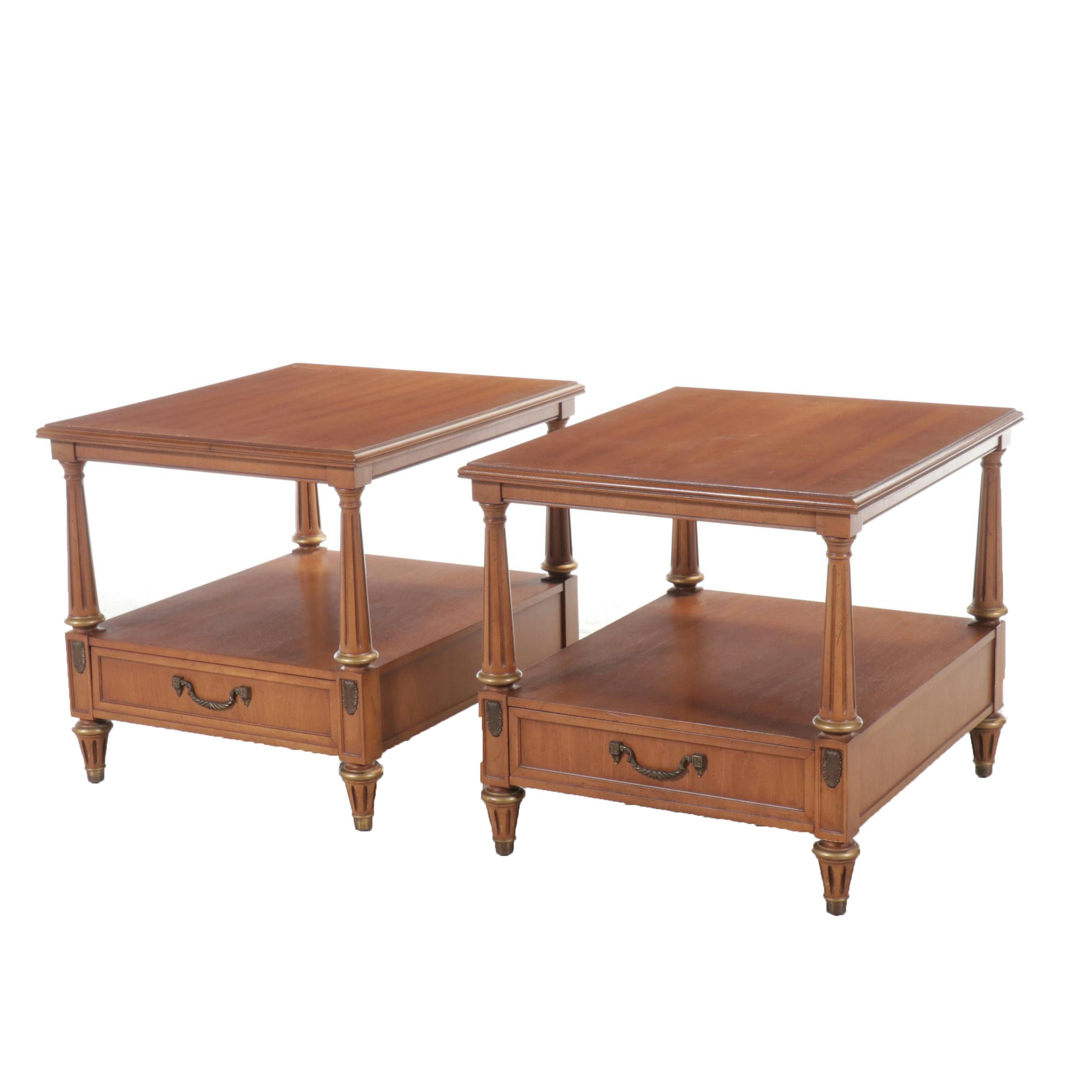 Pair of Regency Style Two-Tier Side Tables, Mid to Late 20th Century