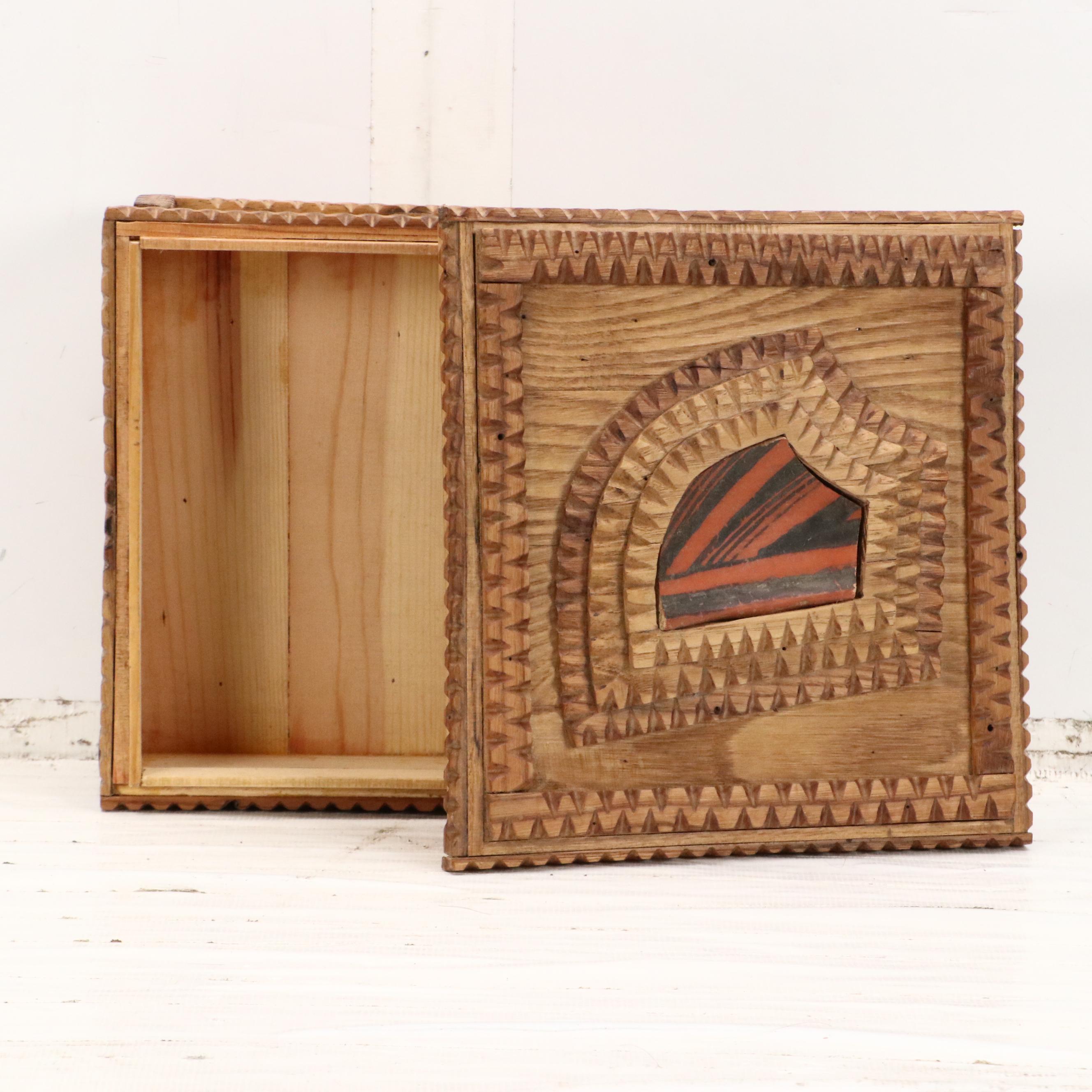 Robert Beaven Tramp Art Chip-Carved Box