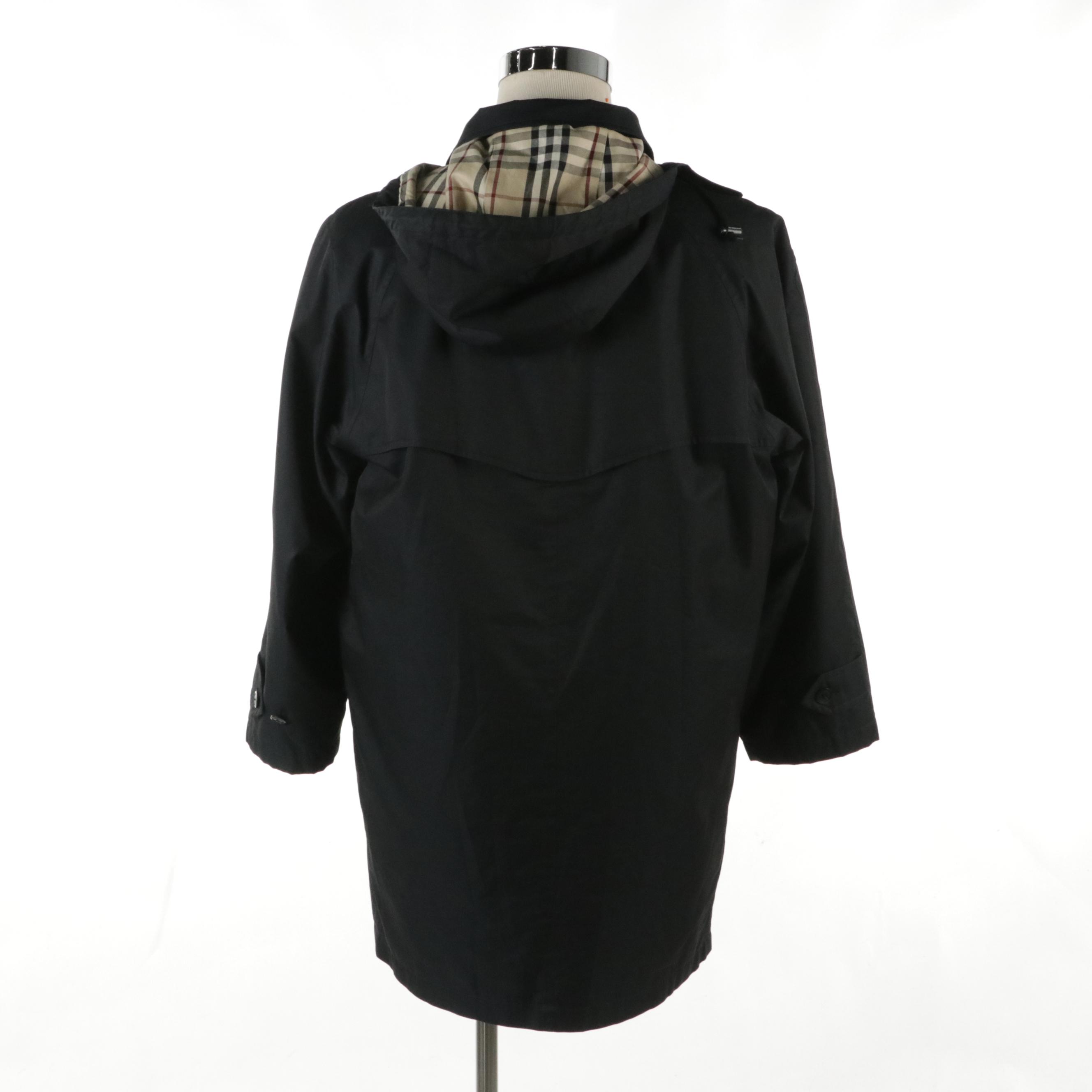 Men's Burberry London Cotton Blend Raincoat with Quilted Liner