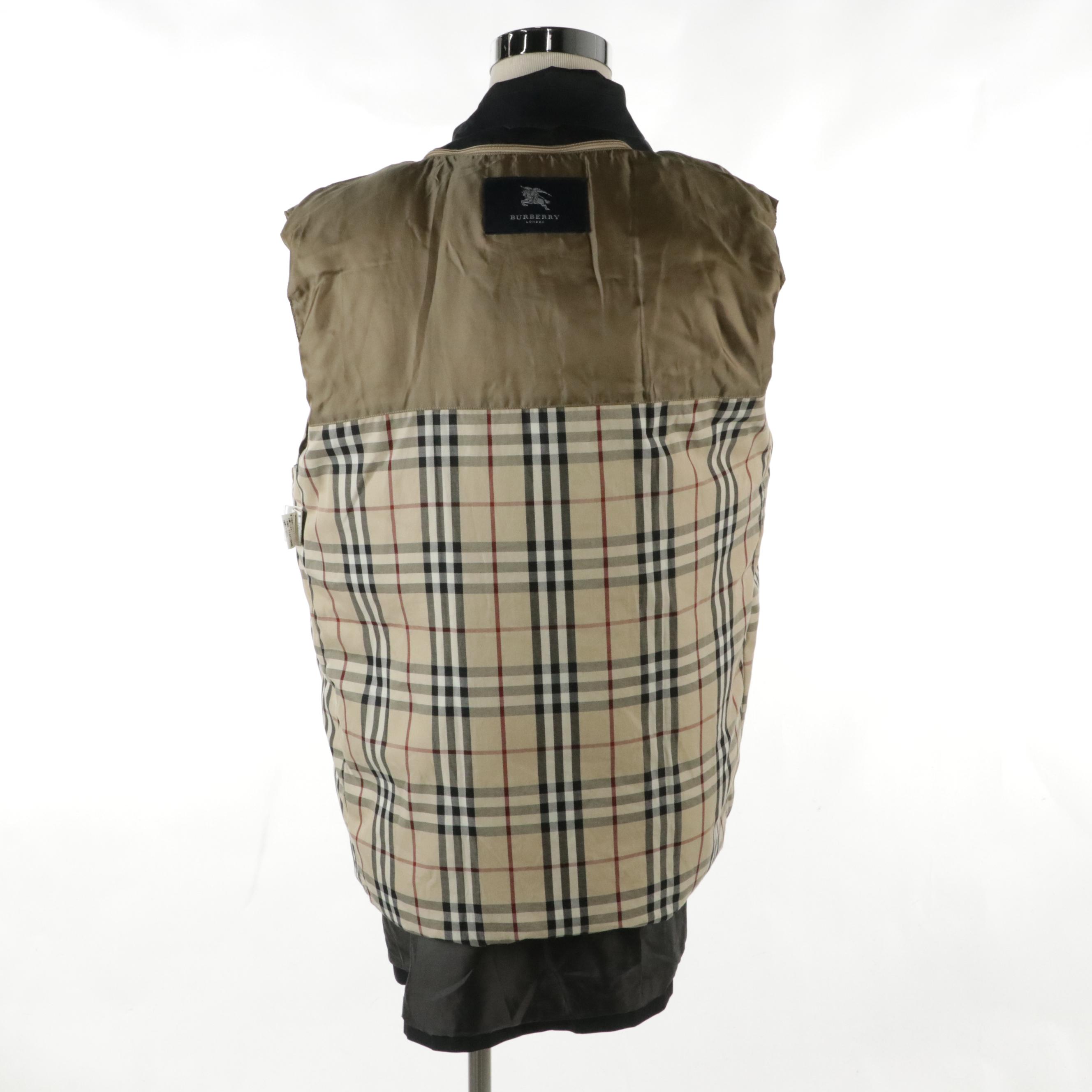 Men's Burberry London Cotton Blend Raincoat with Quilted Liner