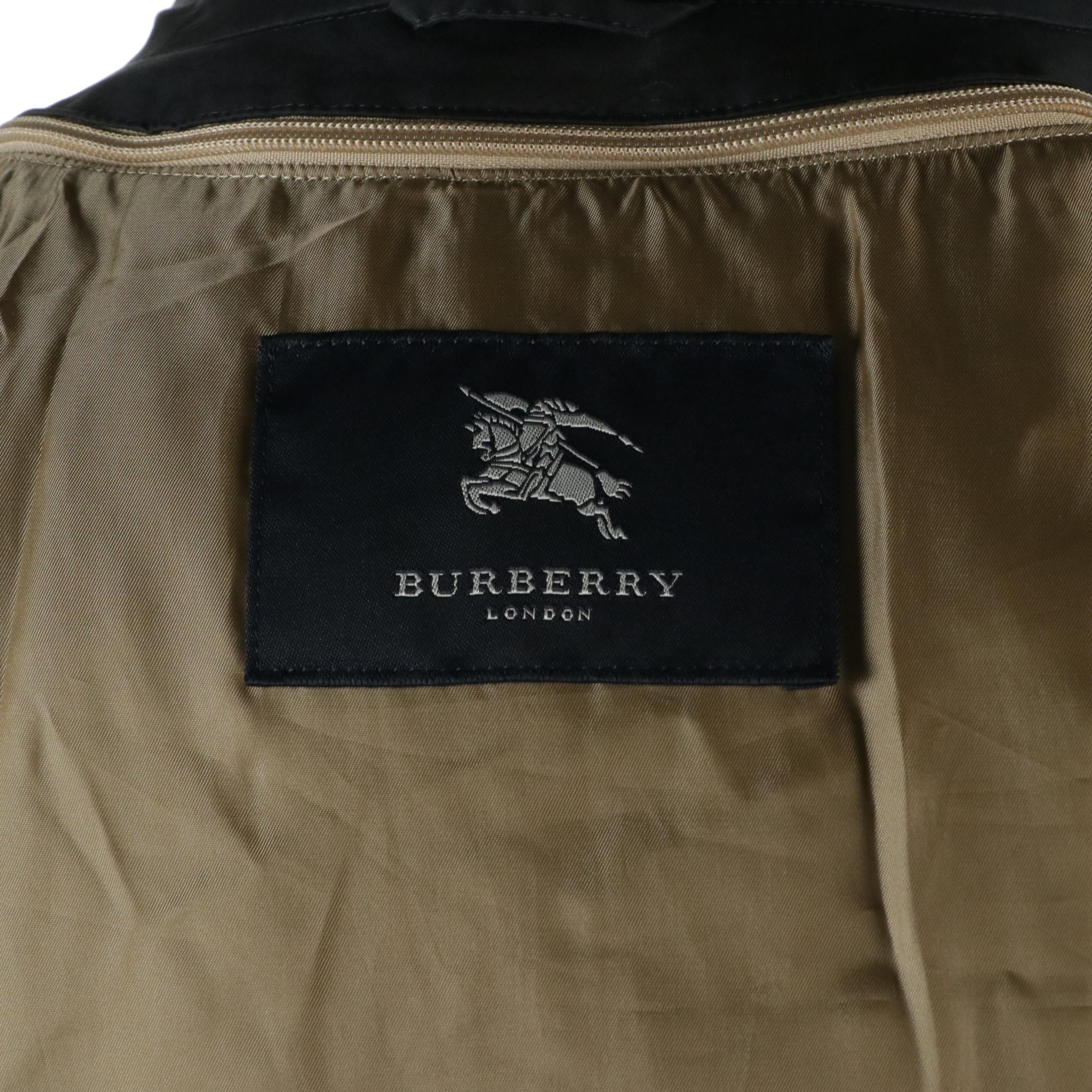 Men's Burberry London Cotton Blend Raincoat with Quilted Liner