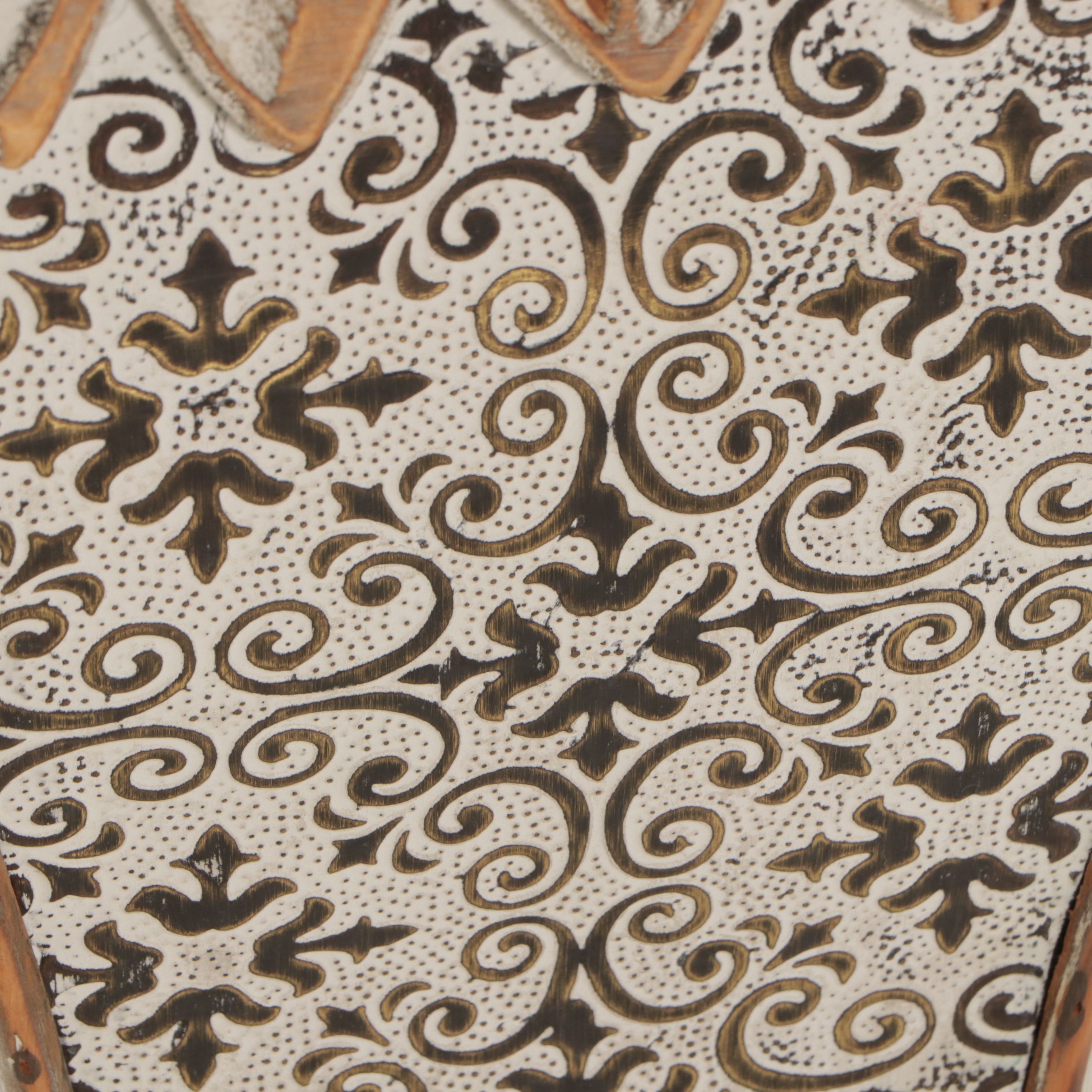 Embossed Tin Pillar Form Accent Table