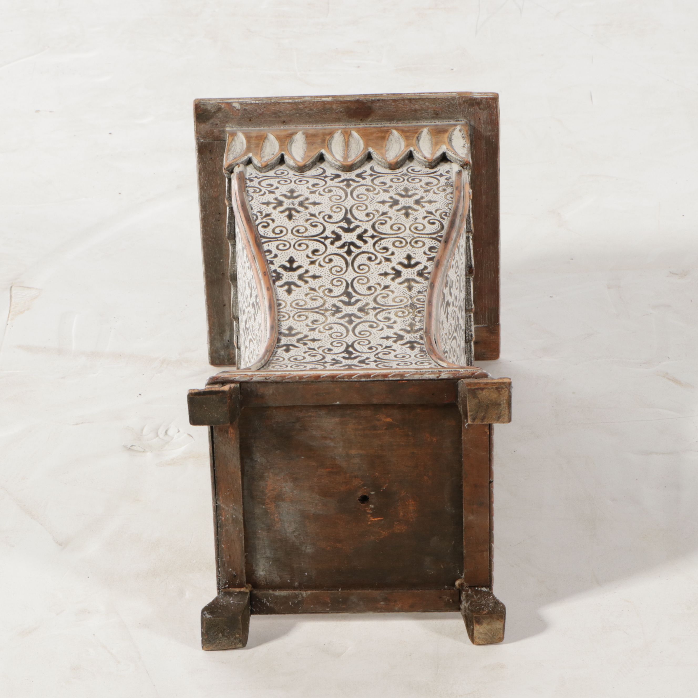 Embossed Tin Pillar Form Accent Table