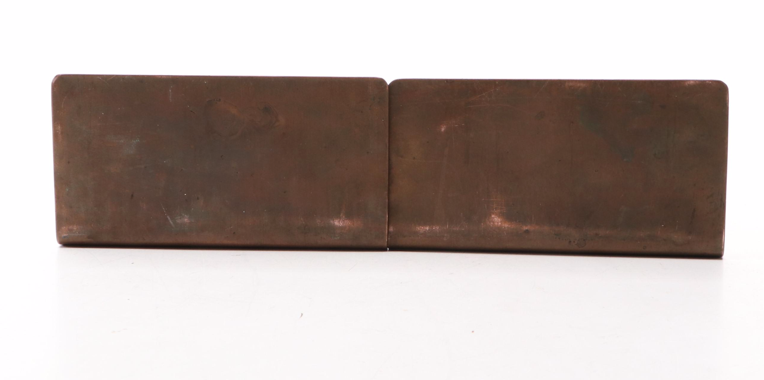 Arts and Crafts Style Hammered Metal Ship Bookends, Early 20th Century
