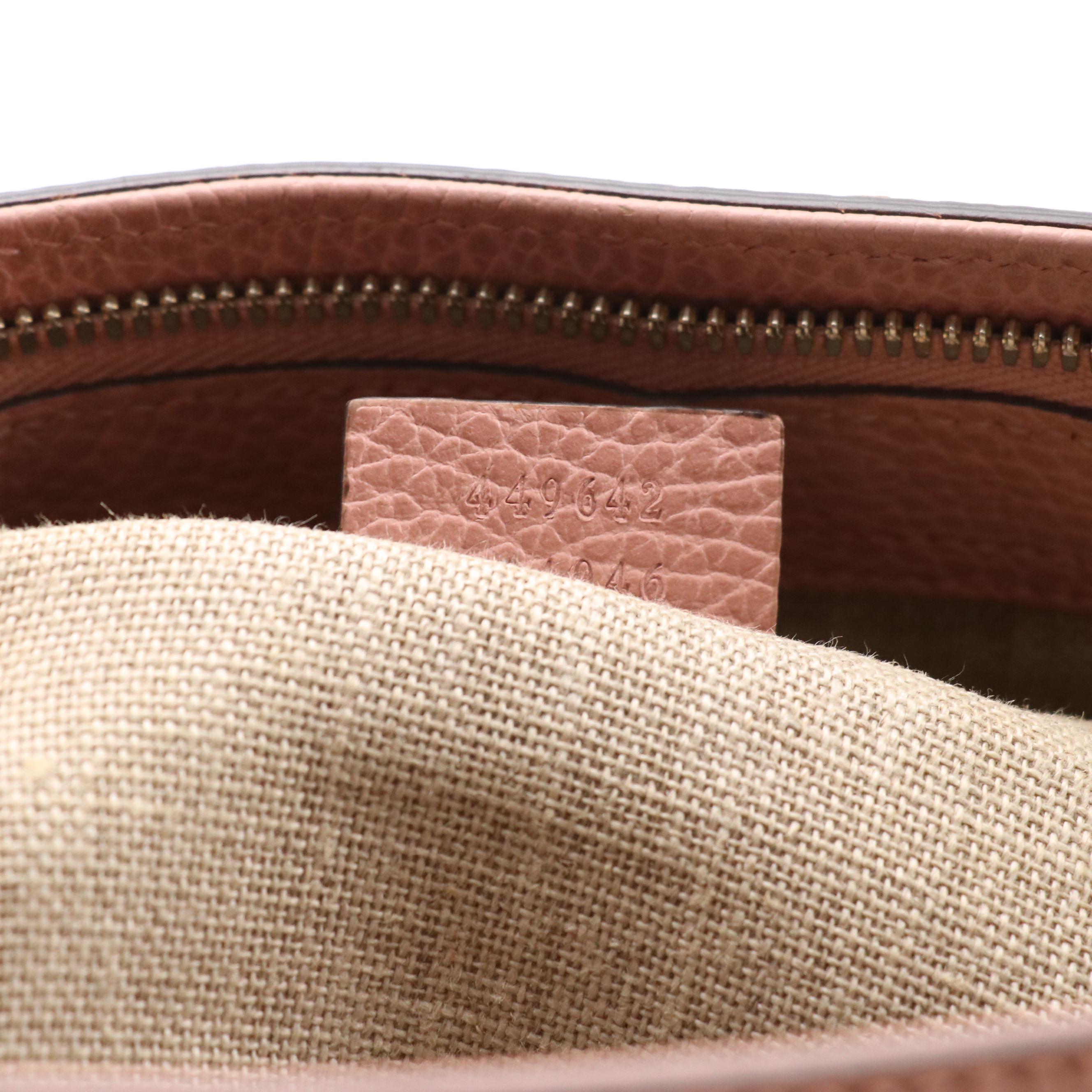 Gucci Bamboo Tassel Two-Way Tote in Blush Pink Grained Calfskin Leather