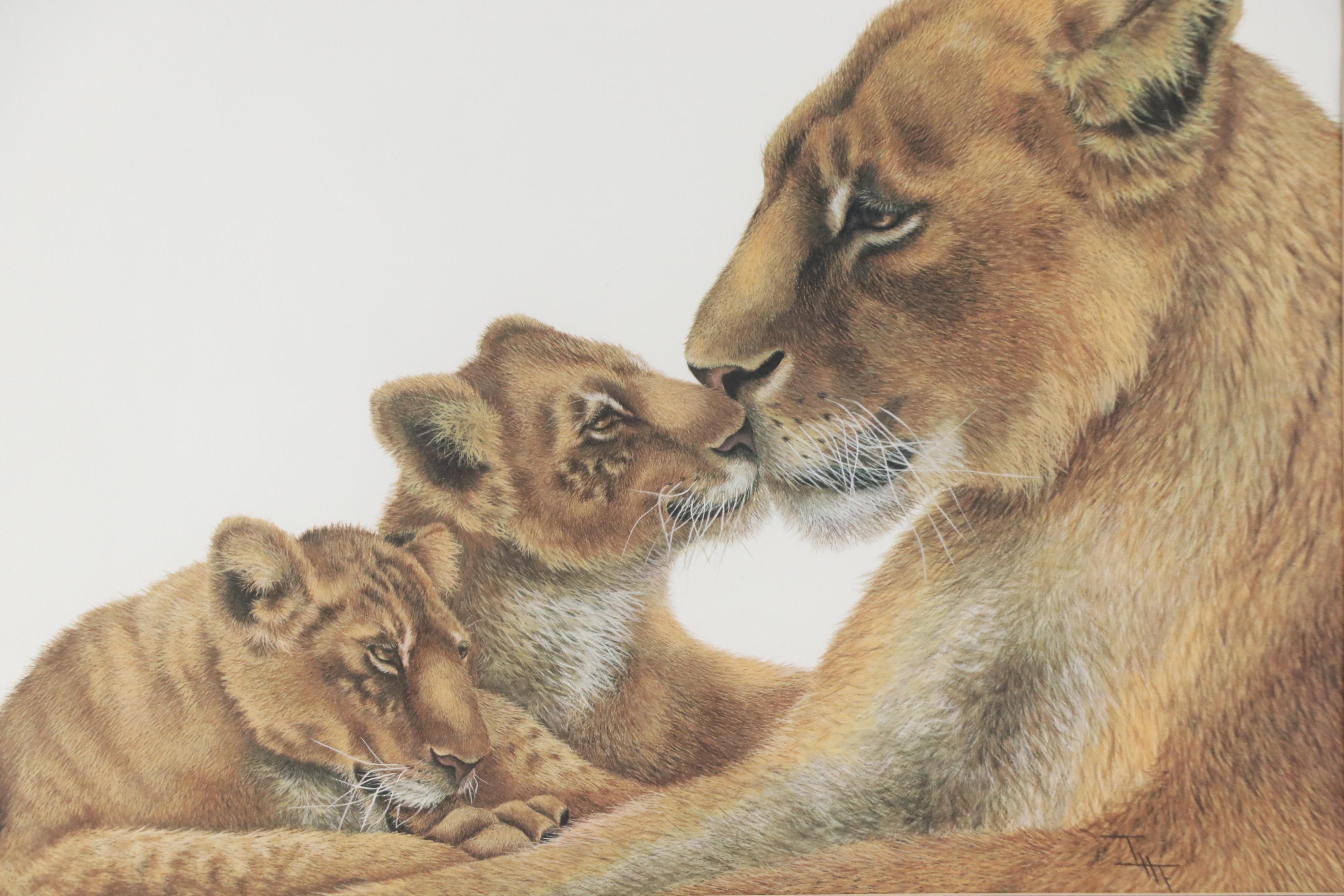Imogene Farnsworth Lion-Themed Offset Lithographs Including "Lion Cub"