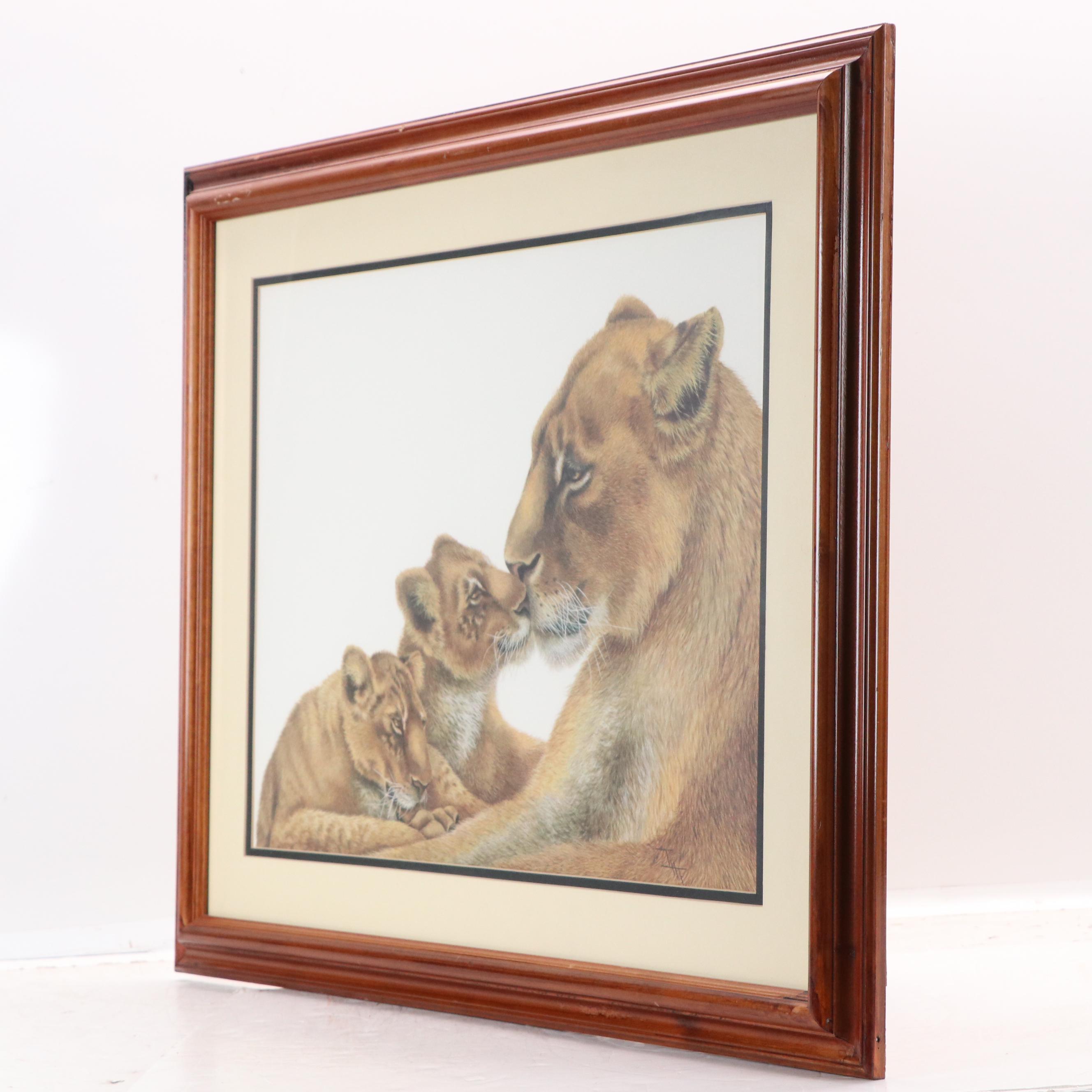 Imogene Farnsworth Lion-Themed Offset Lithographs Including "Lion Cub"