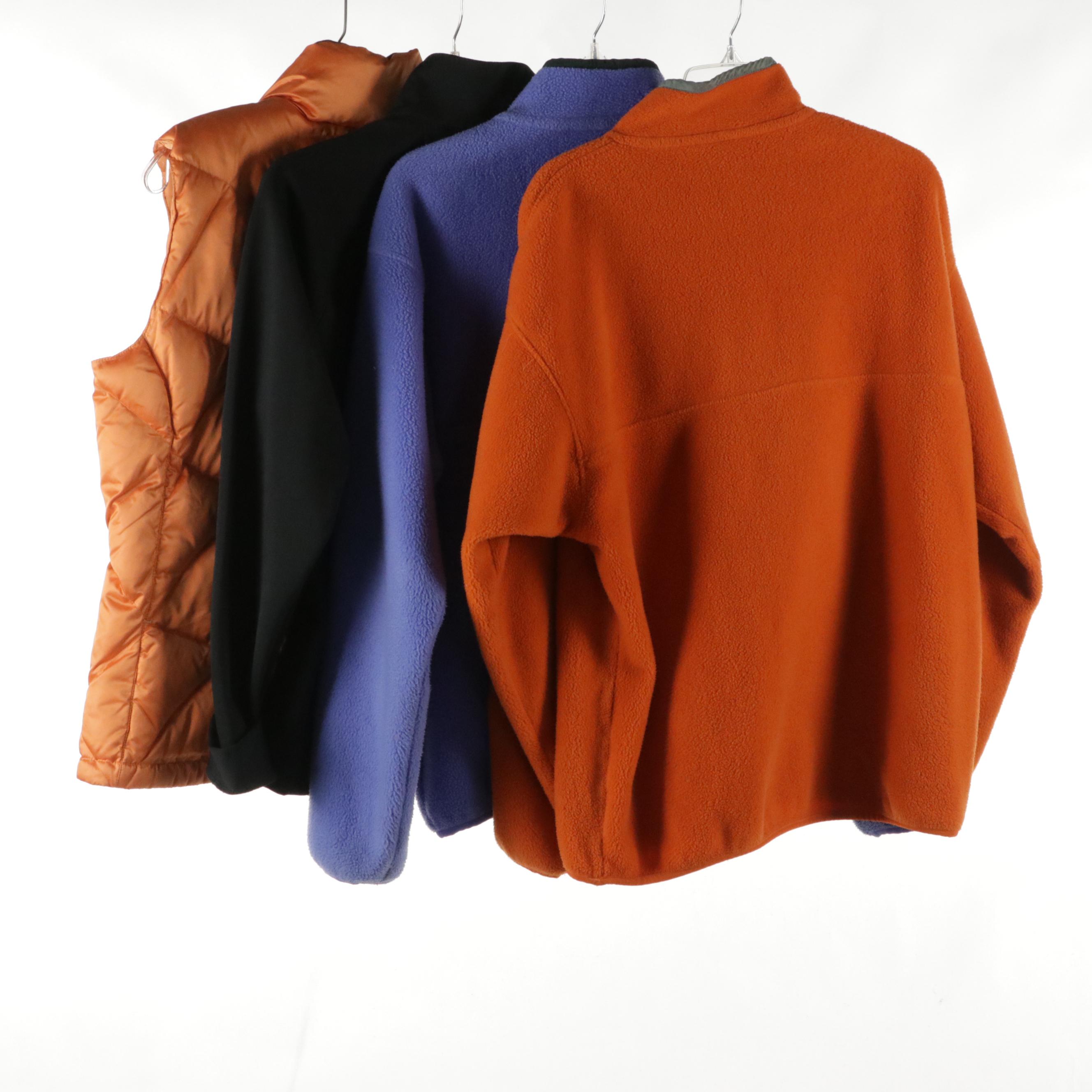 The North Face Puffer Zip Vest and Zip Jacket with Patagonia Fleece Pullovers