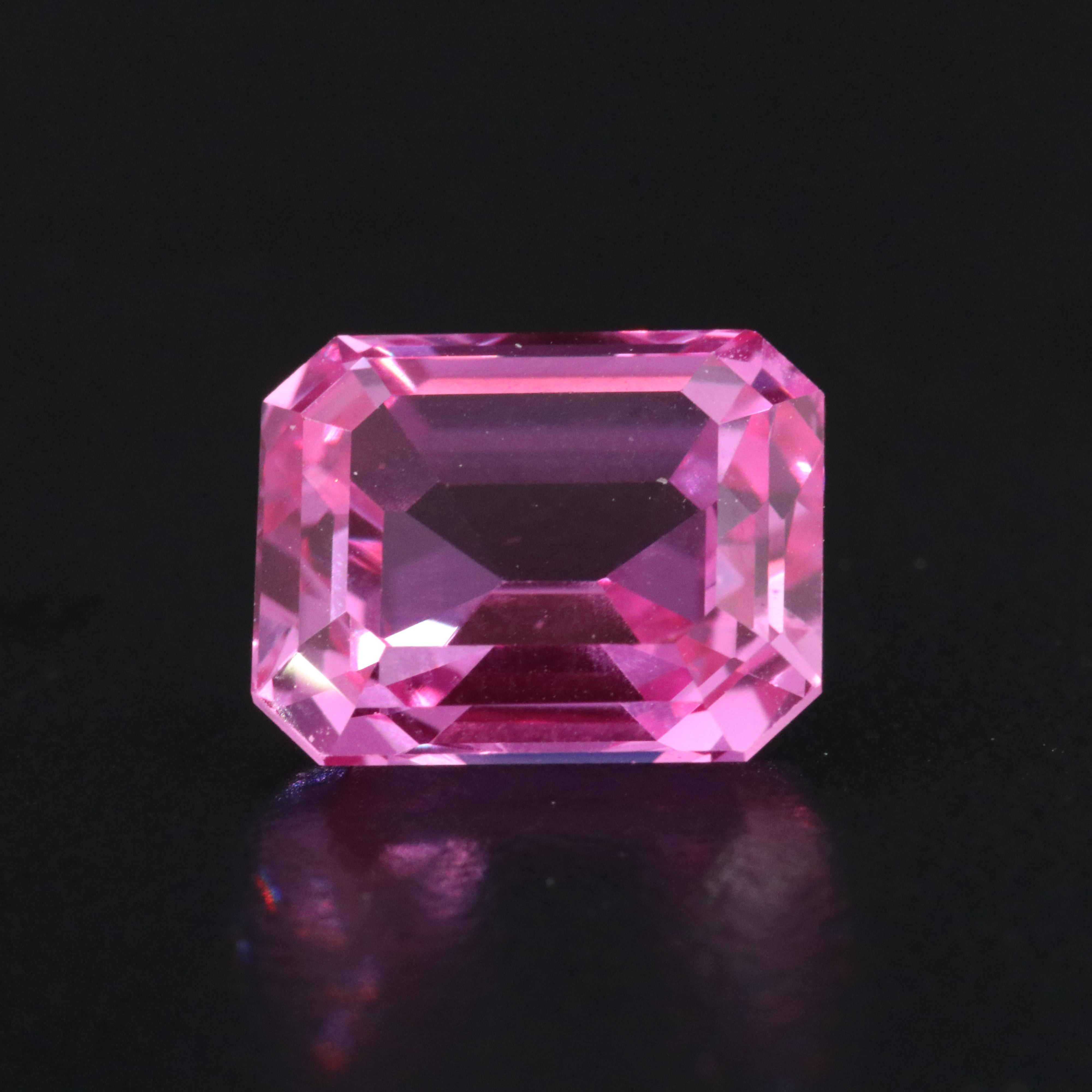 Loose 6.72 CT Lab Grown Pink Sapphire
