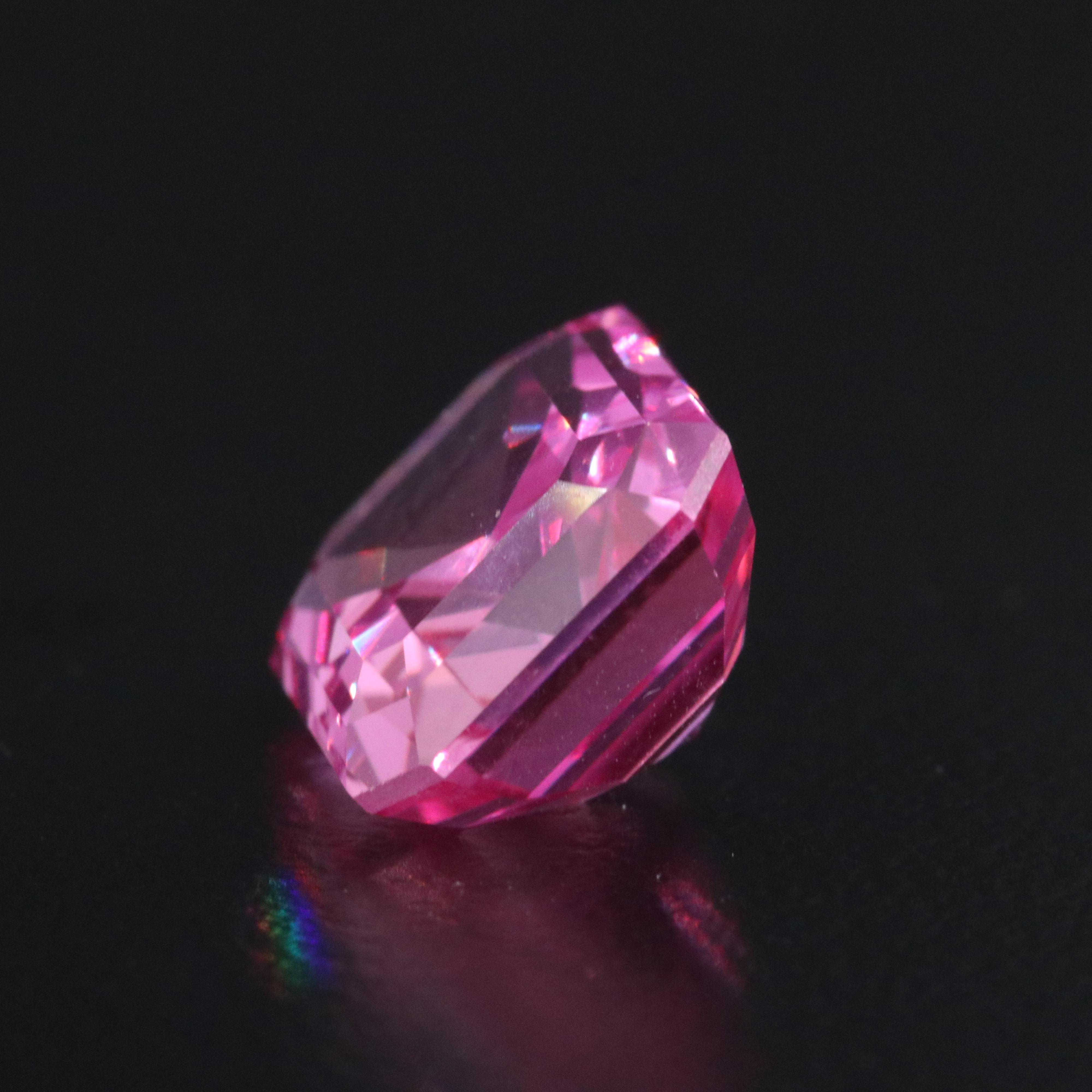 Loose 6.72 CT Lab Grown Pink Sapphire