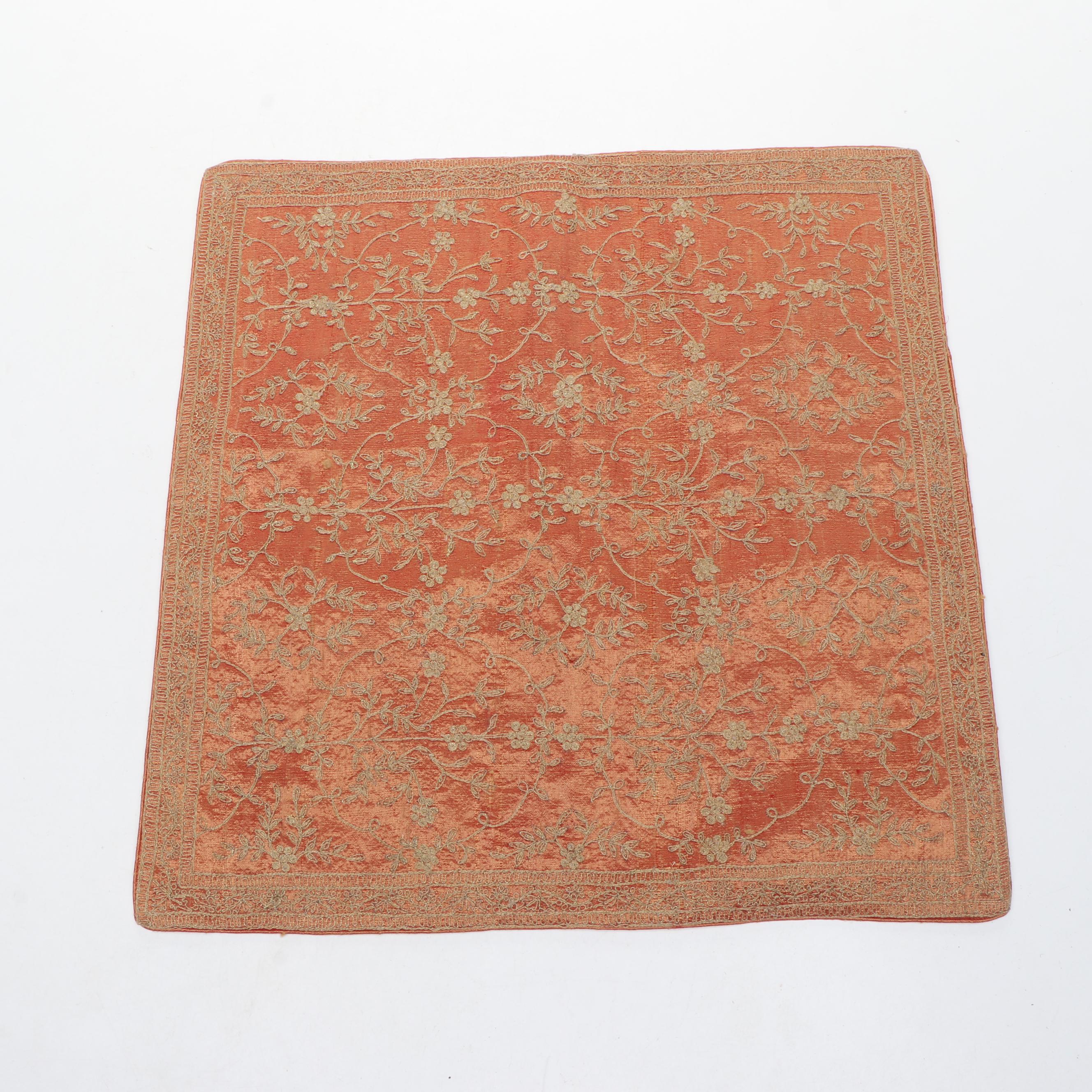 Embroidered Silk Dupioni Pillow Covers