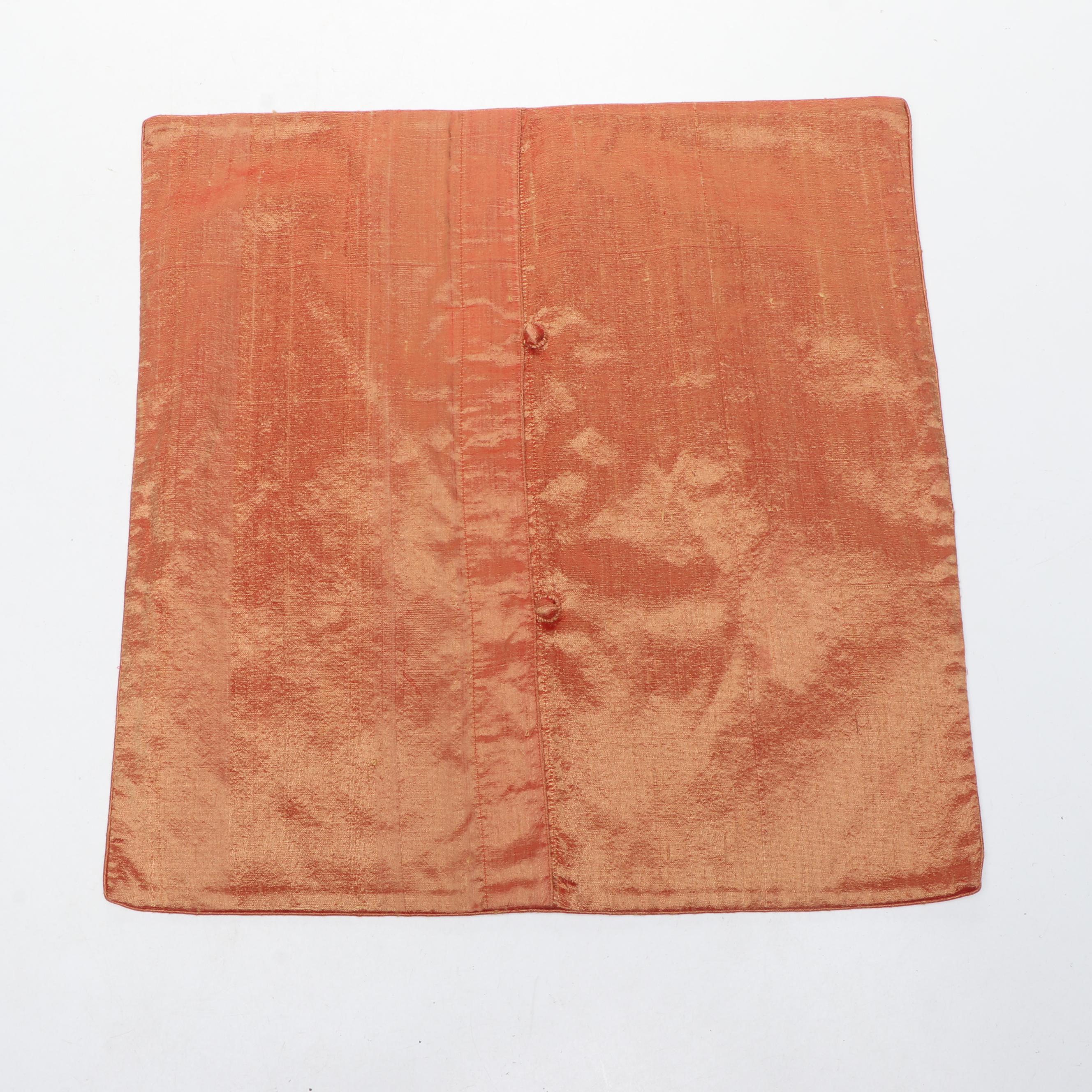 Embroidered Silk Dupioni Pillow Covers