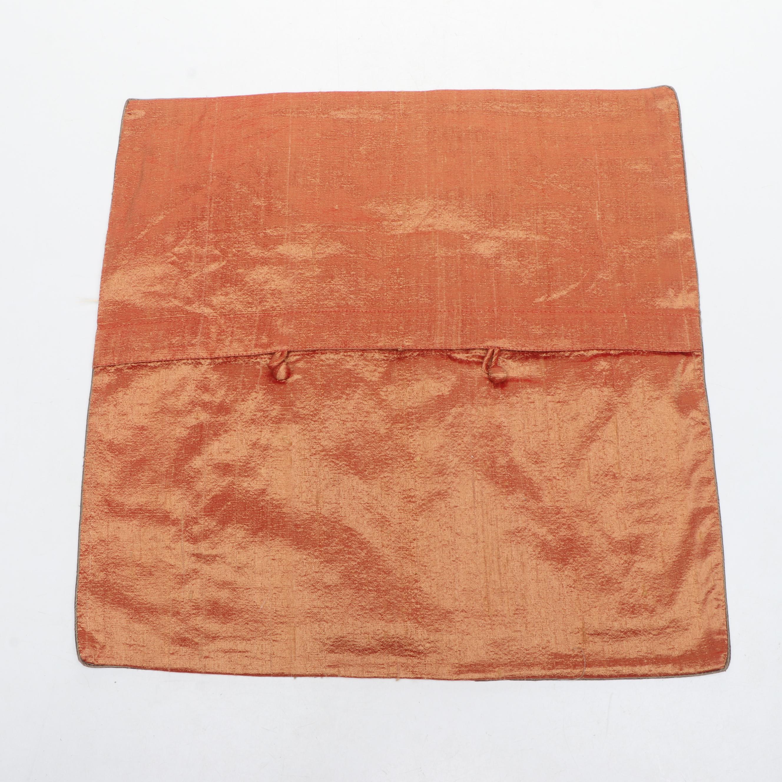 Embroidered Silk Dupioni Pillow Covers