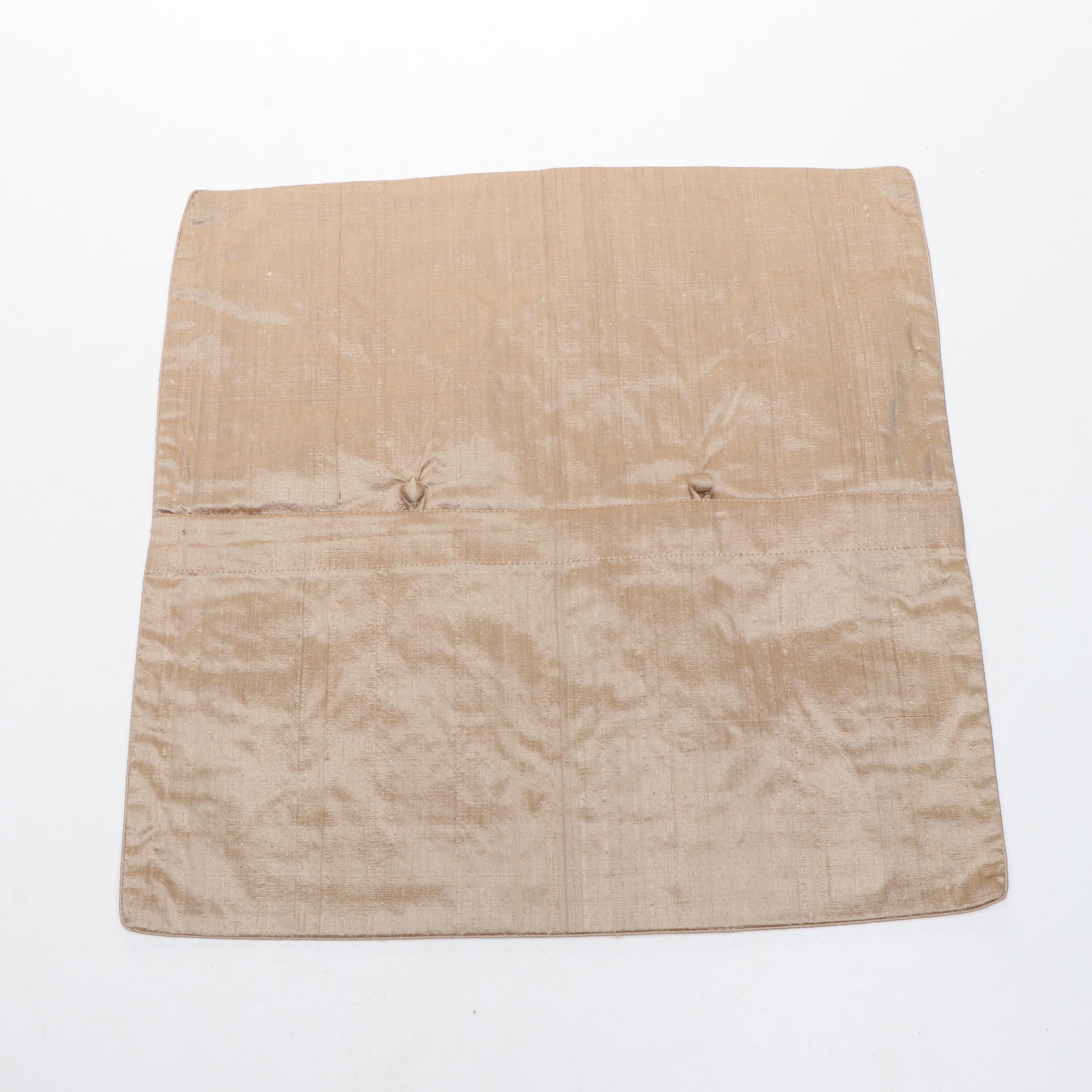 Embroidered Silk Dupioni Pillow Covers