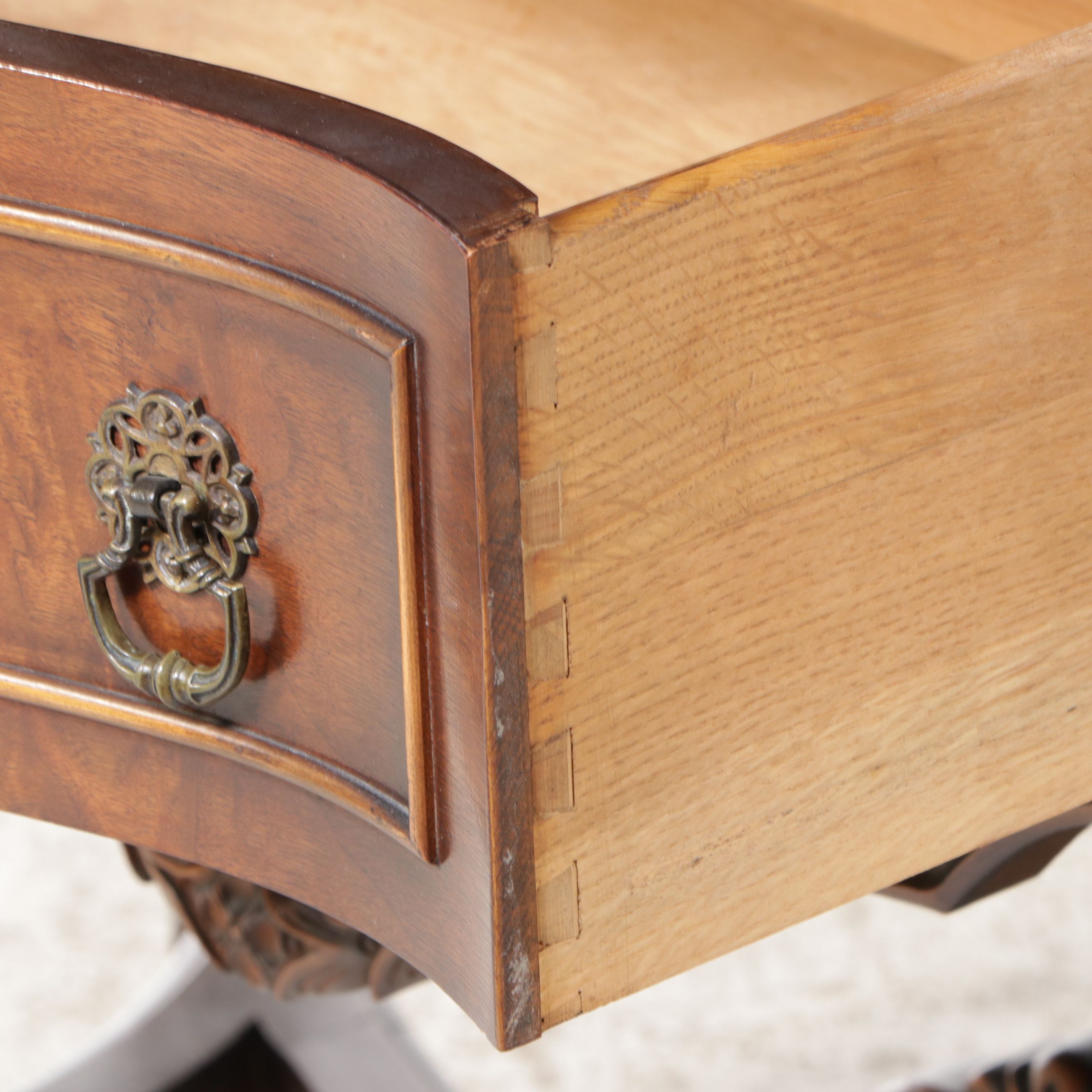 Louis XV Style Burl Wood and Walnut China Cabinet, Mid-20th Century