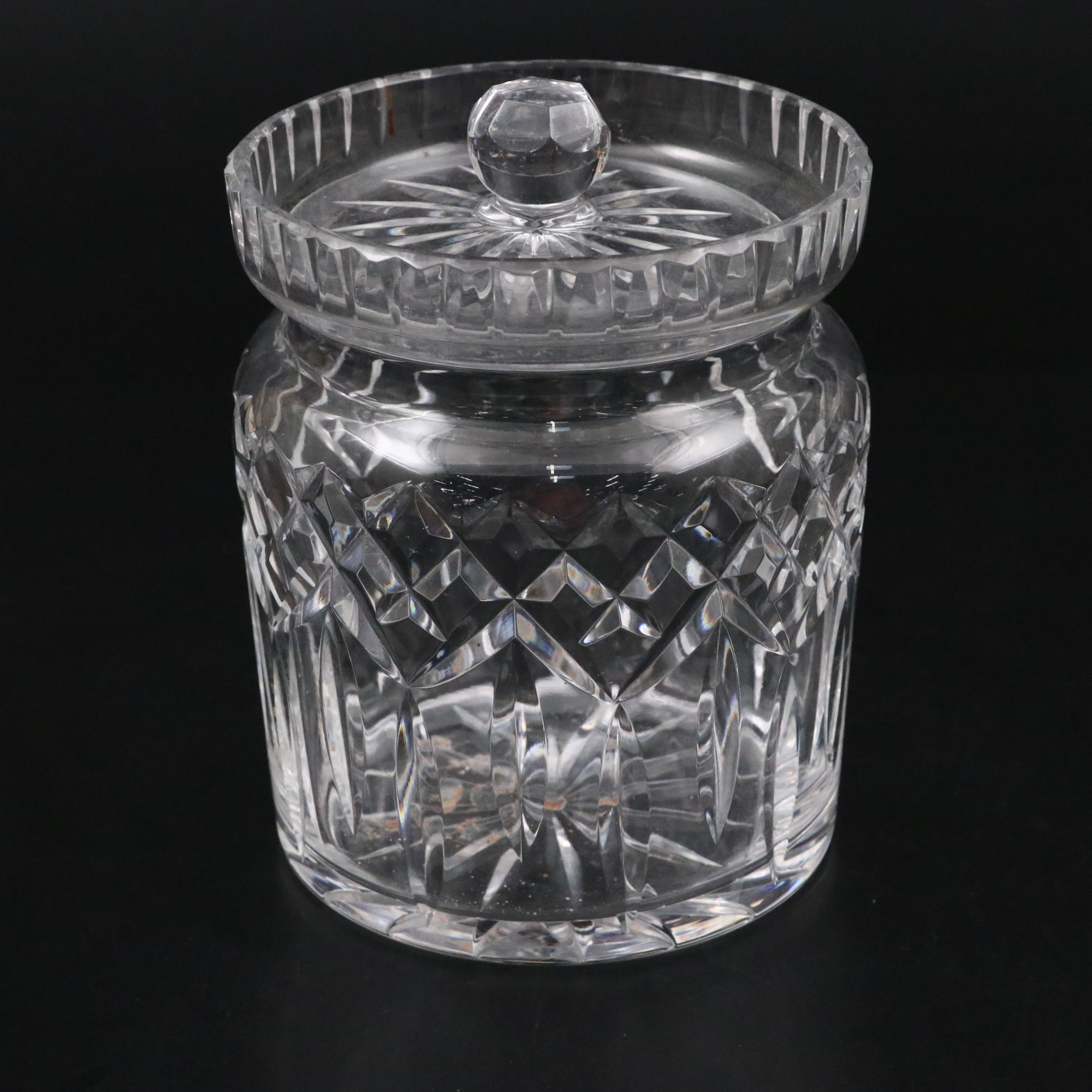 Waterford and Other Crystal Bowls with "Lismore" Biscuit Jar